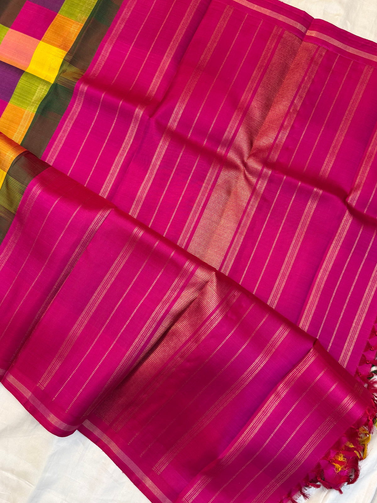 Paalum Pazhamum checks/kanjipuram silk saree clsa 13049