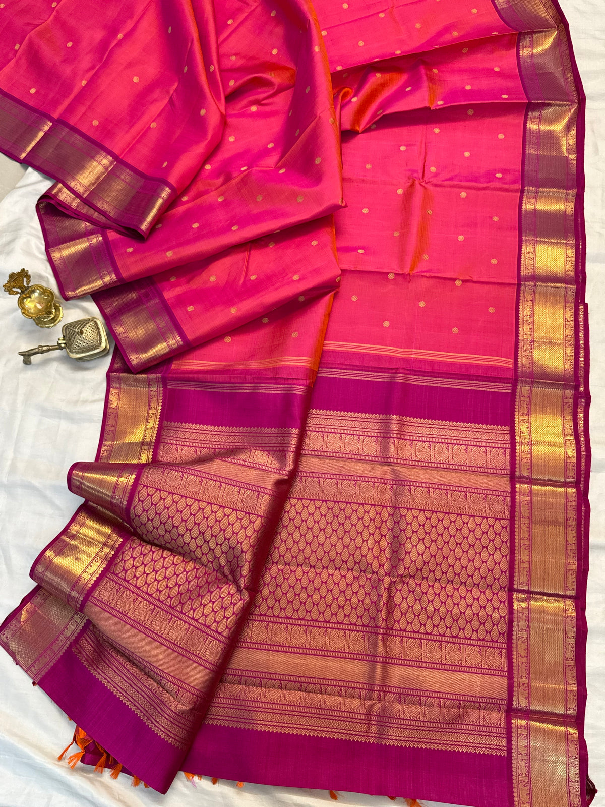Kanagambaram with pure Zari/kanjipuram silk saree clsa 3330