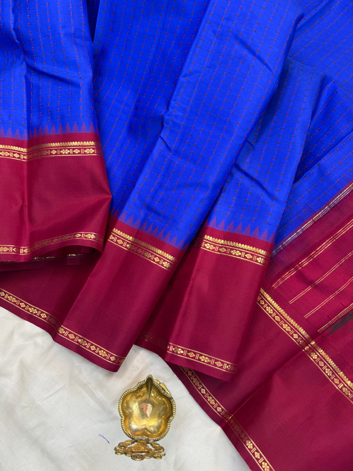 Aarani Ganga Jamuna Korvai thread plus butta /kanjipuram silk saree clsa 12785