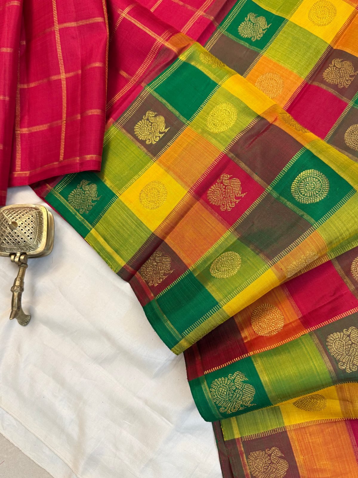 Paalum Pazham pallu and blouse pure zari/ kanjipuram silk saree clsa 13057