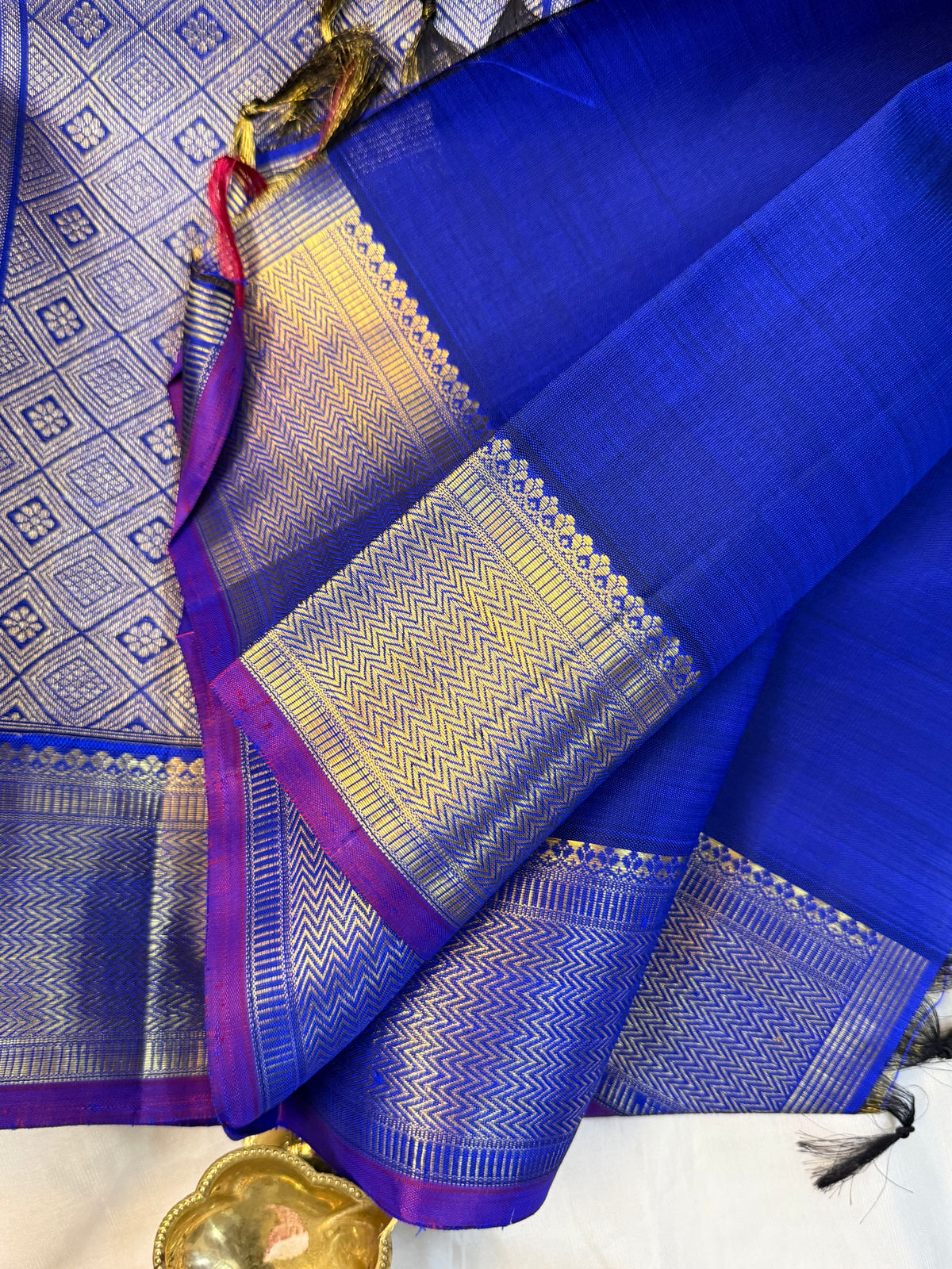 Blue with Annam chakram pure Zari/kanjipuram silk saree clsa 7776