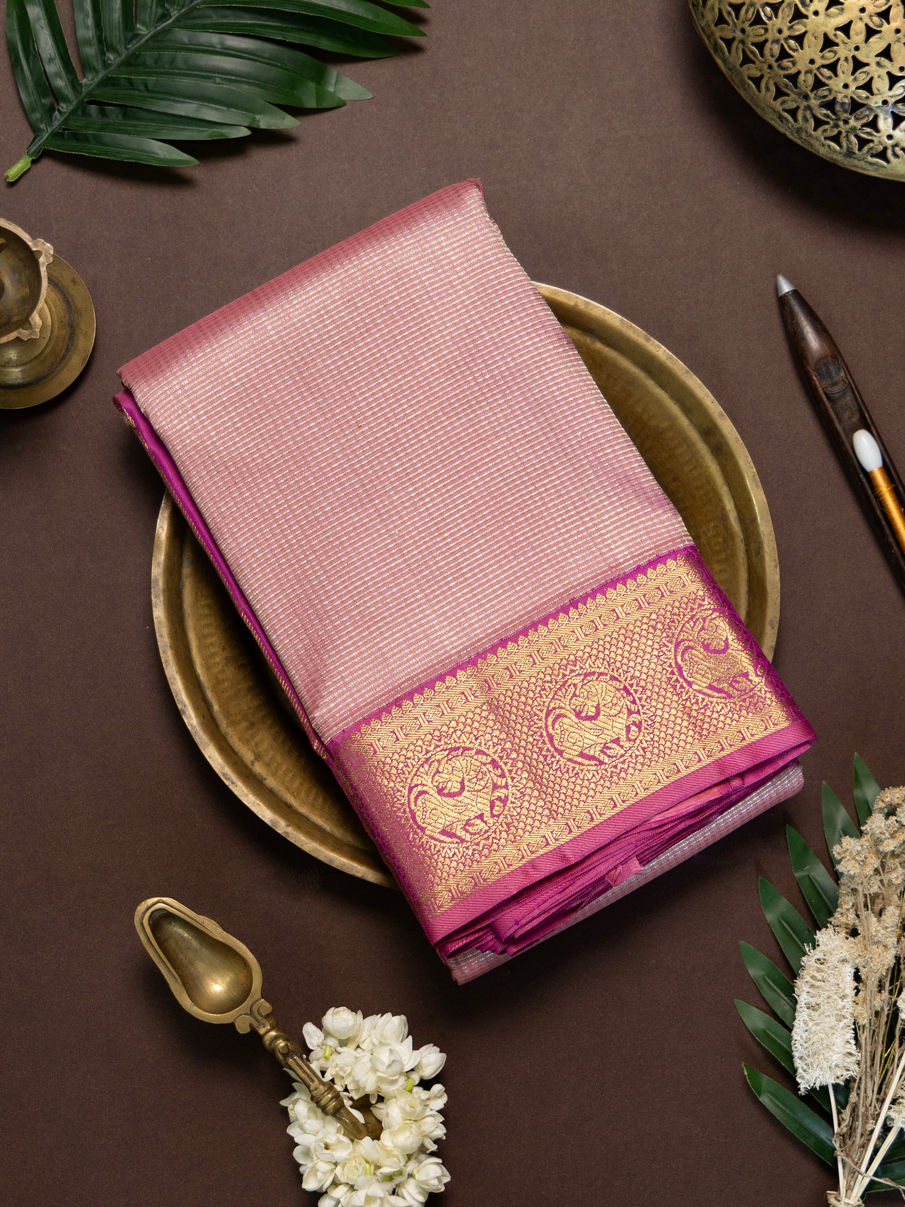 Tissue Oosi Korvai / Bridal Kanjipuram Silk Saree CLSA3617