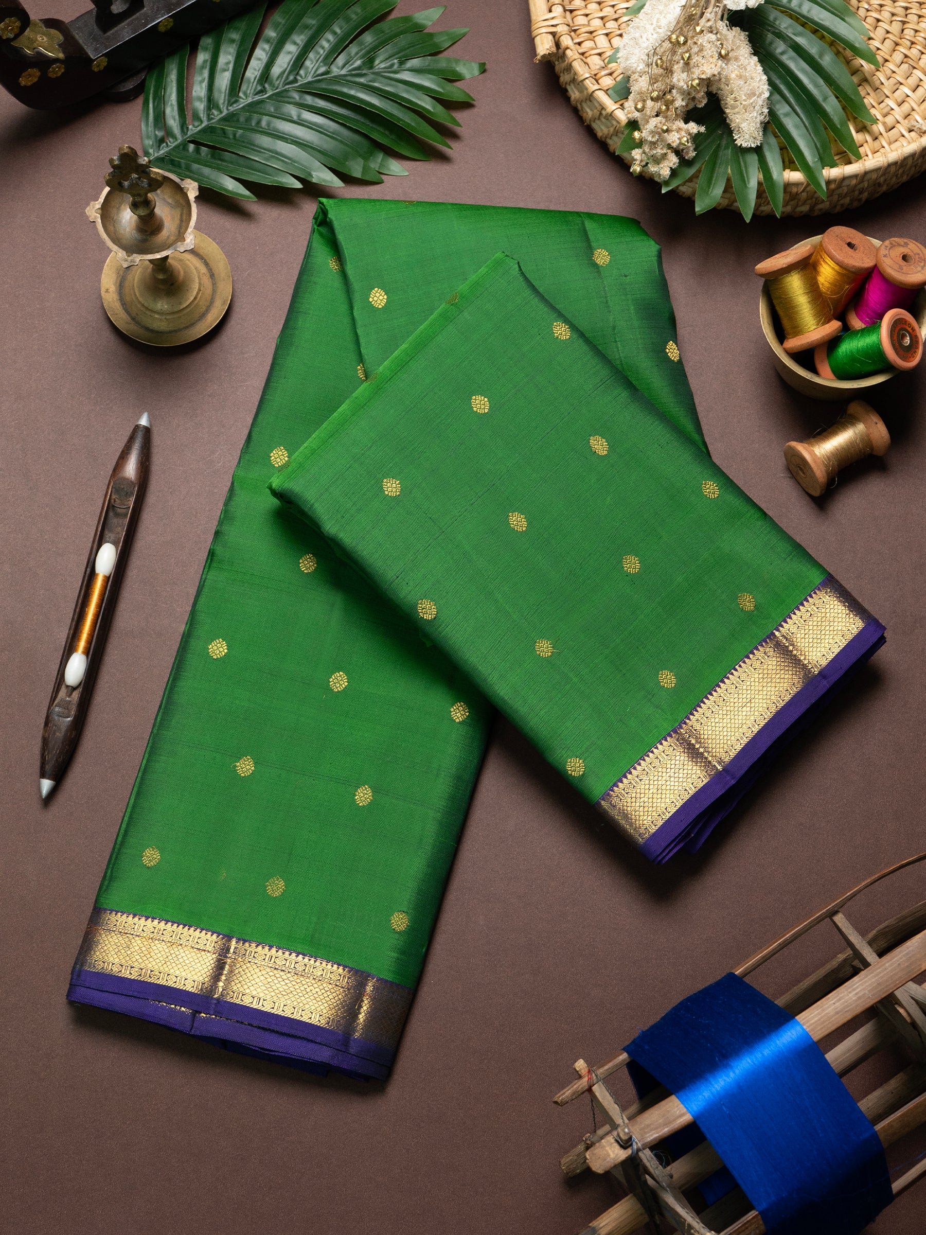 Green small border Kanjipuram Saree CLSA10005