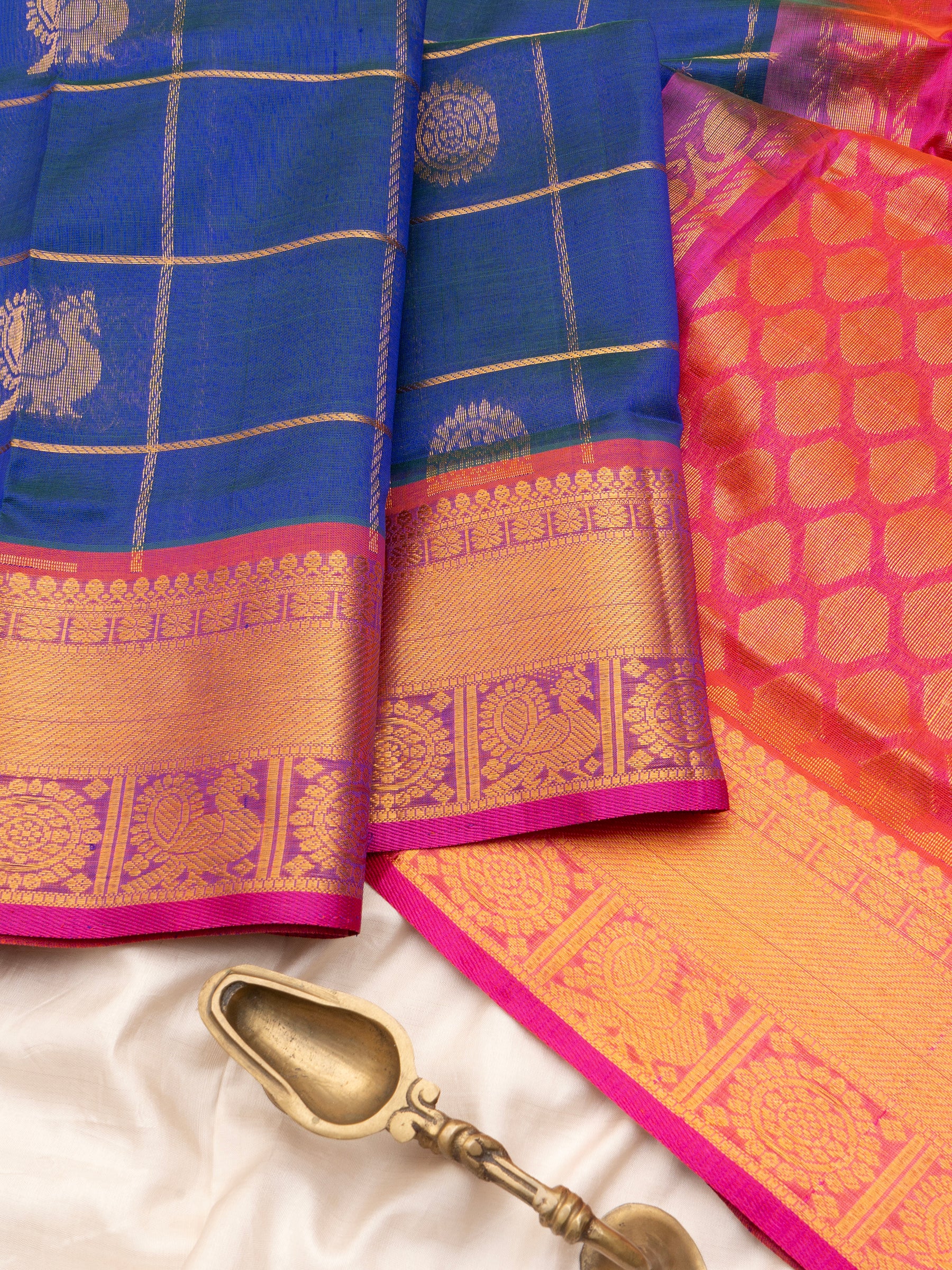 Mayilkazhuthu kattam butta / Silk Cotton CLSA10421