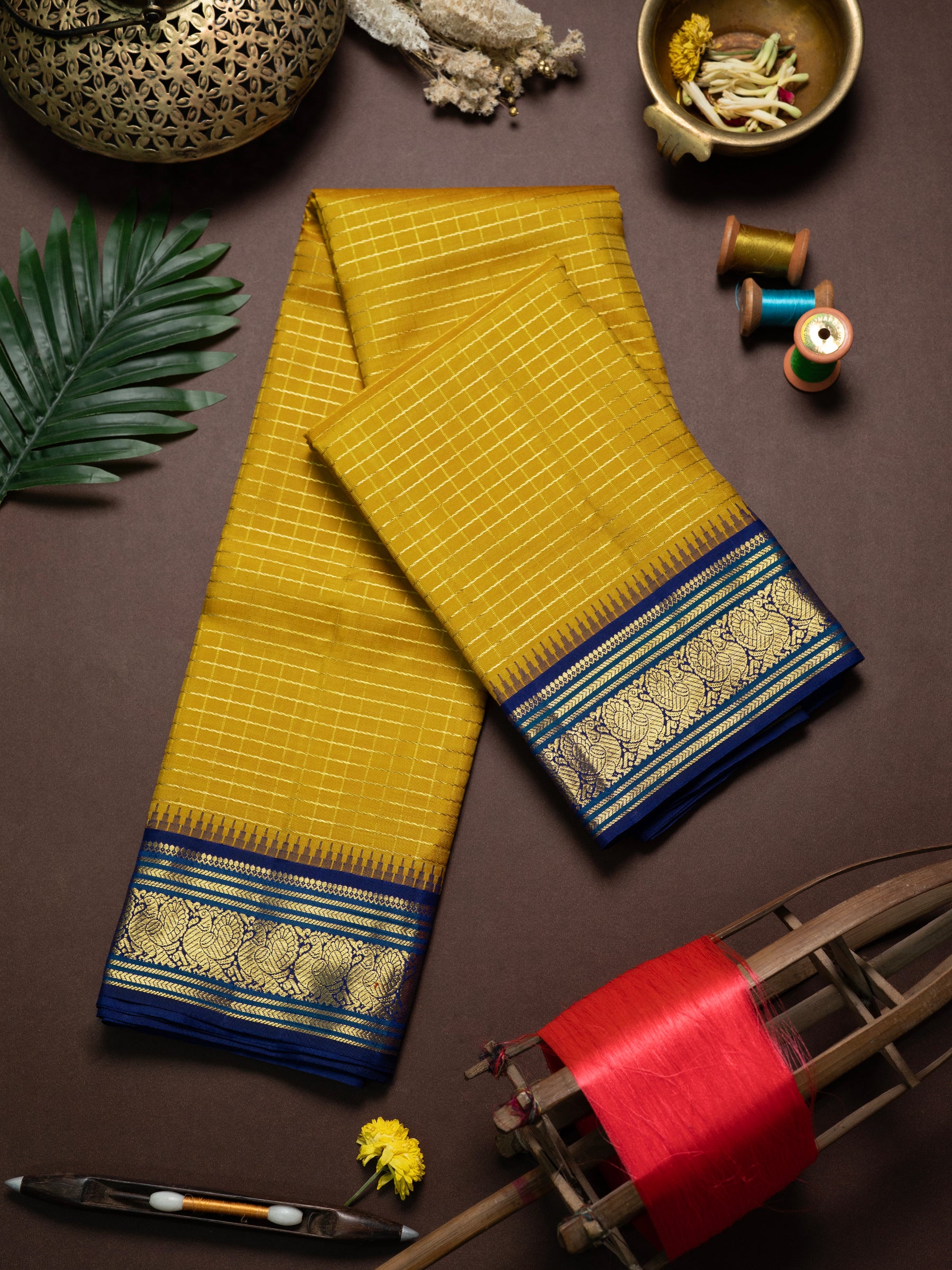 Veldhari Kattam with temple Korvai  / Kanjipuram Silk Saree CLSA10622