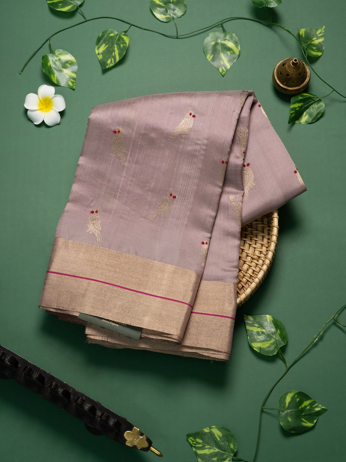 Pastel lavender meenakari kili butta / Chanderi silk Saree CLSA10873