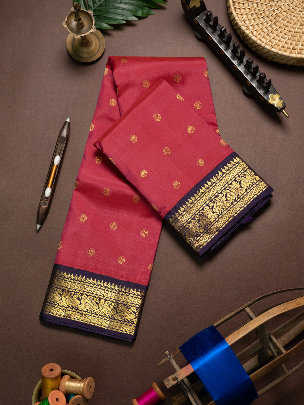 Kanagambaram Korvai :Kanjipuram Silk Saree CLSA10967