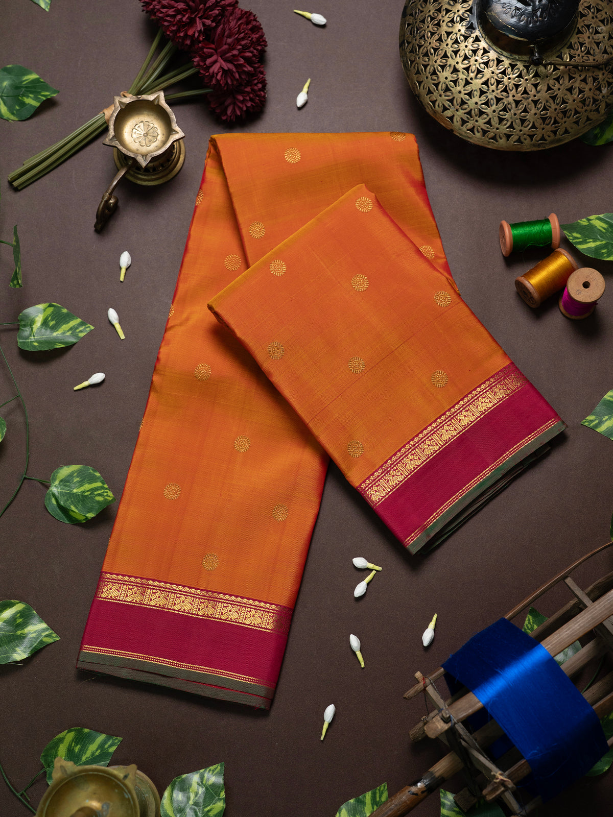 Simha color border pure Kanjipuram Silk Saree CLSA11745