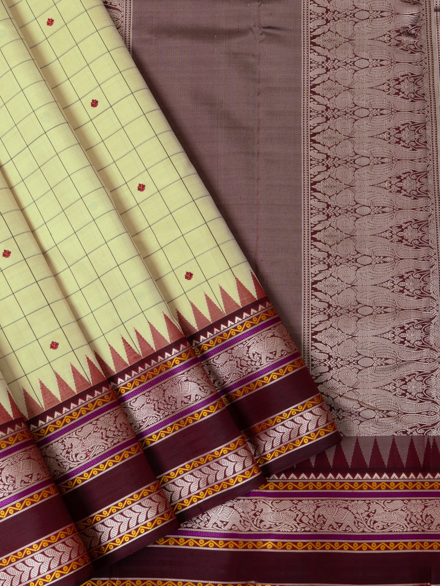 Lemon yellow and araku / special edition kanjipuram silk CLSA1522