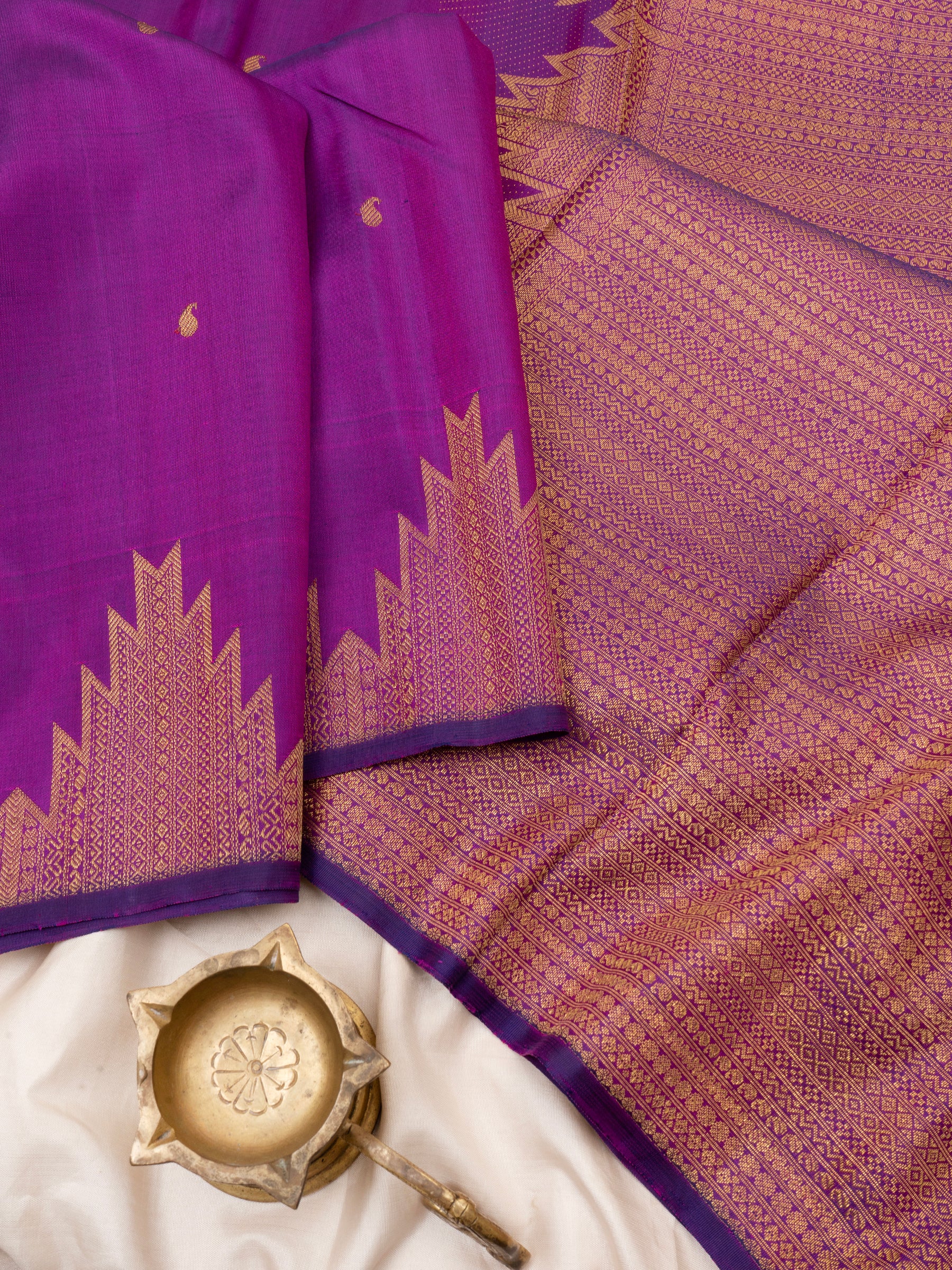 Vadamalli temple border/ Arani Silk Saree CLSA2596