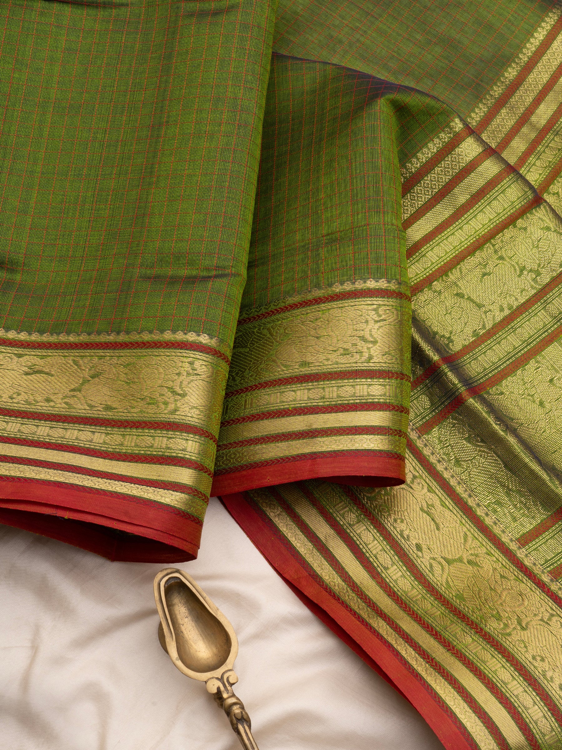 Mehandi green kattam / Silk Cotton Saree CLSA2944
