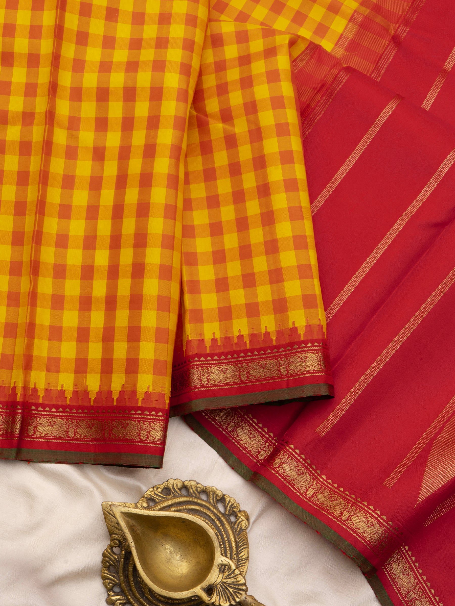Vintage kattam small border korvai / Kanjipuram Silk Saree CLSA