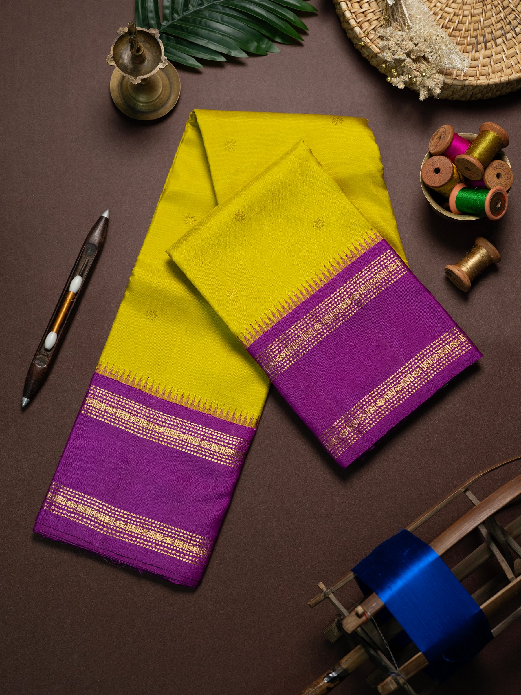 Sampanga with Temple Retta pet border / Kanjipuram Silk Saree CLSA4489