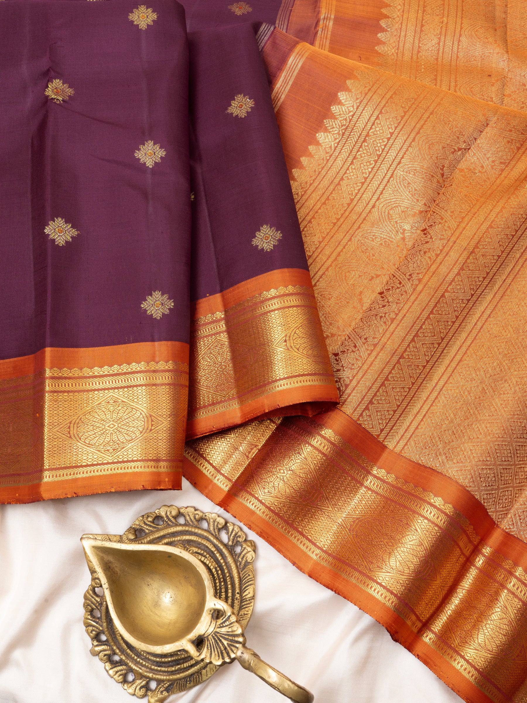 Paaku rust border / Kanjipuram Silk Saree CLSA4836