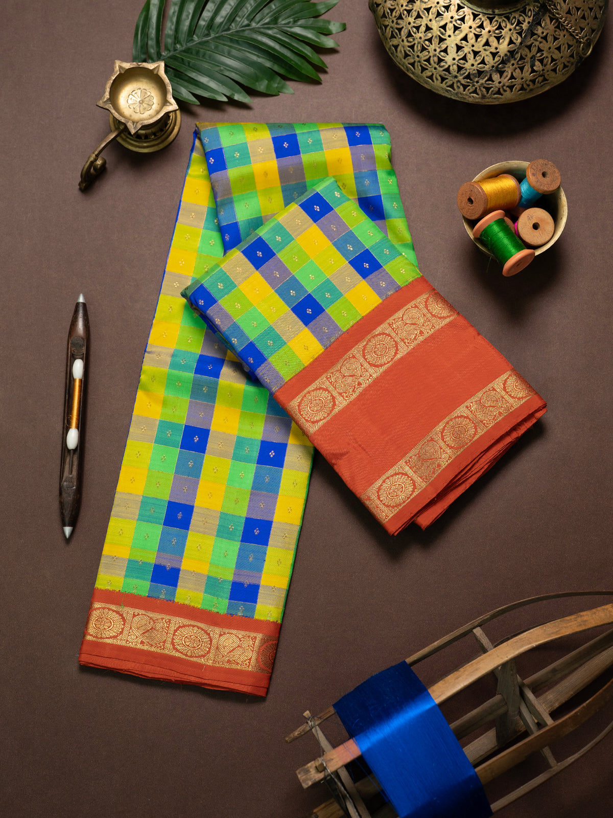 Paalum Pazhamum Kattam Korvai /Kanjipuram Silk Saree CLSA495