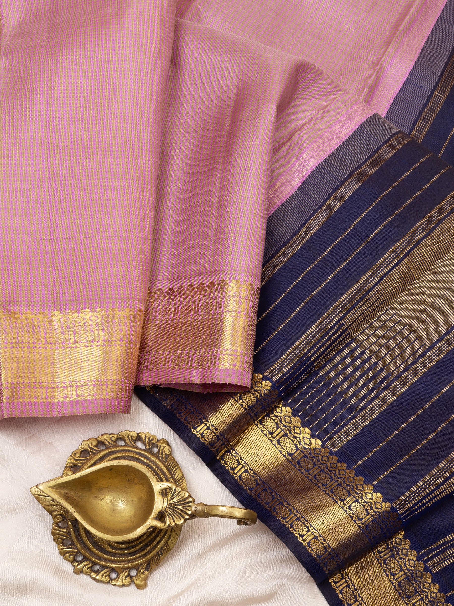 Lotus pink Kattam   /  Kanjipuram Silk Saree CLSA4983