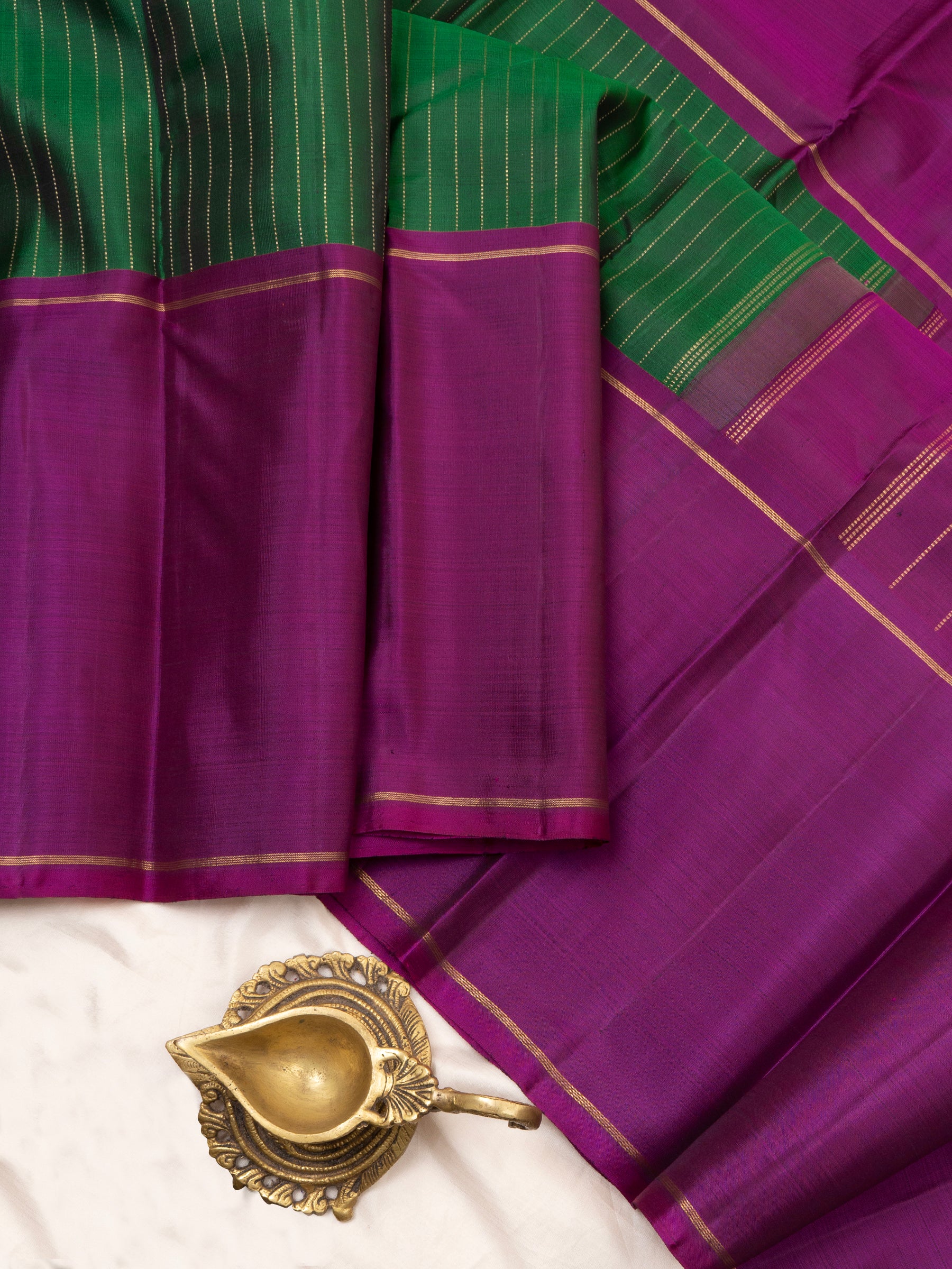 Green and magenta long border/Kanjipuram silk Saree CLSA5449