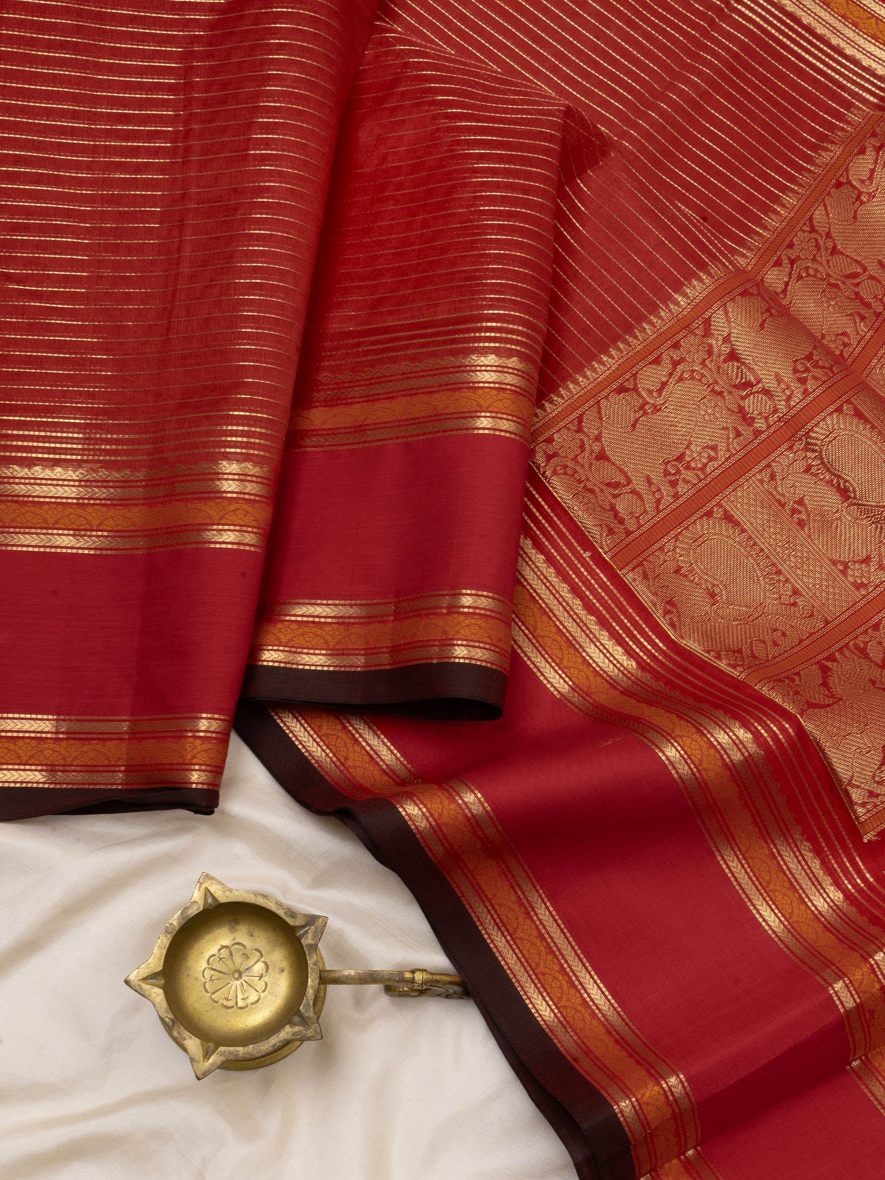 Rust rettapet border / Silk Cotton Saree CLSA5981