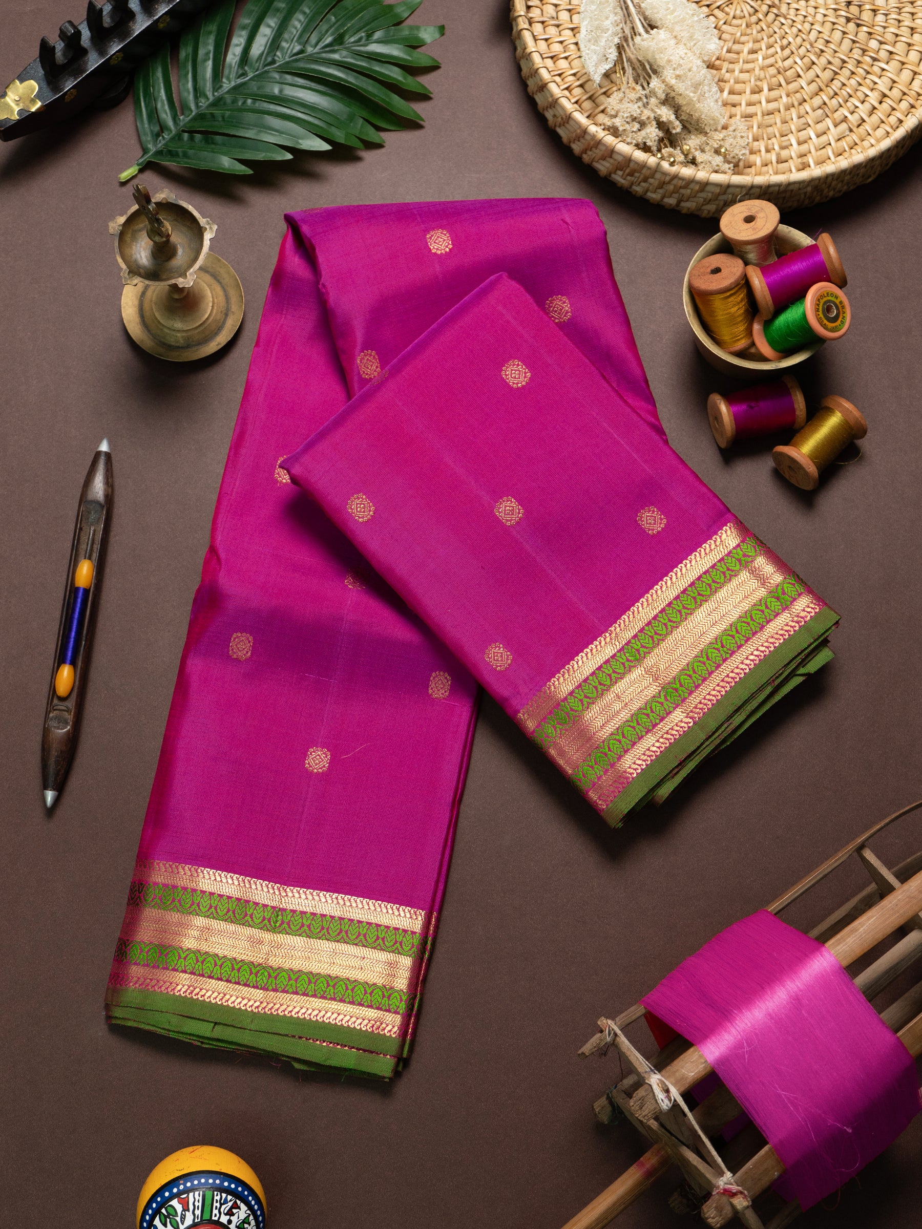 Pink varisapet border/ Kanjipuram Saree CLSA6193
