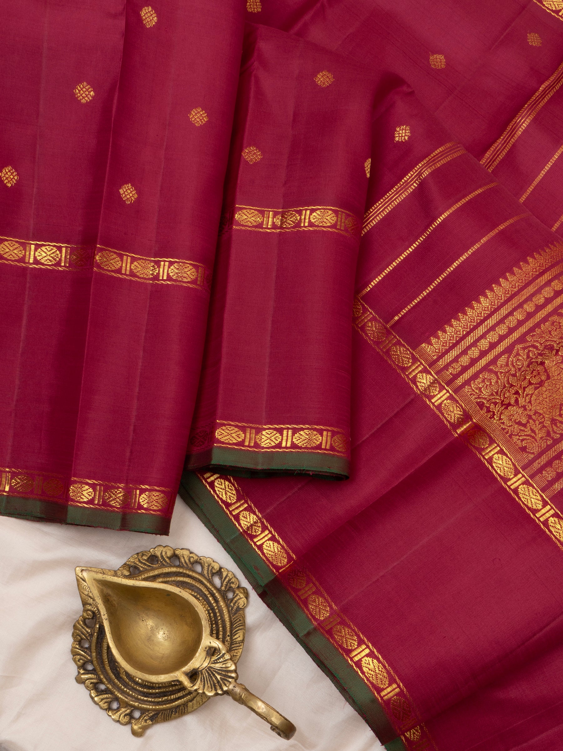 Araku rettapet border - Kili pallu / Kanjipuram Saree CLSA6278