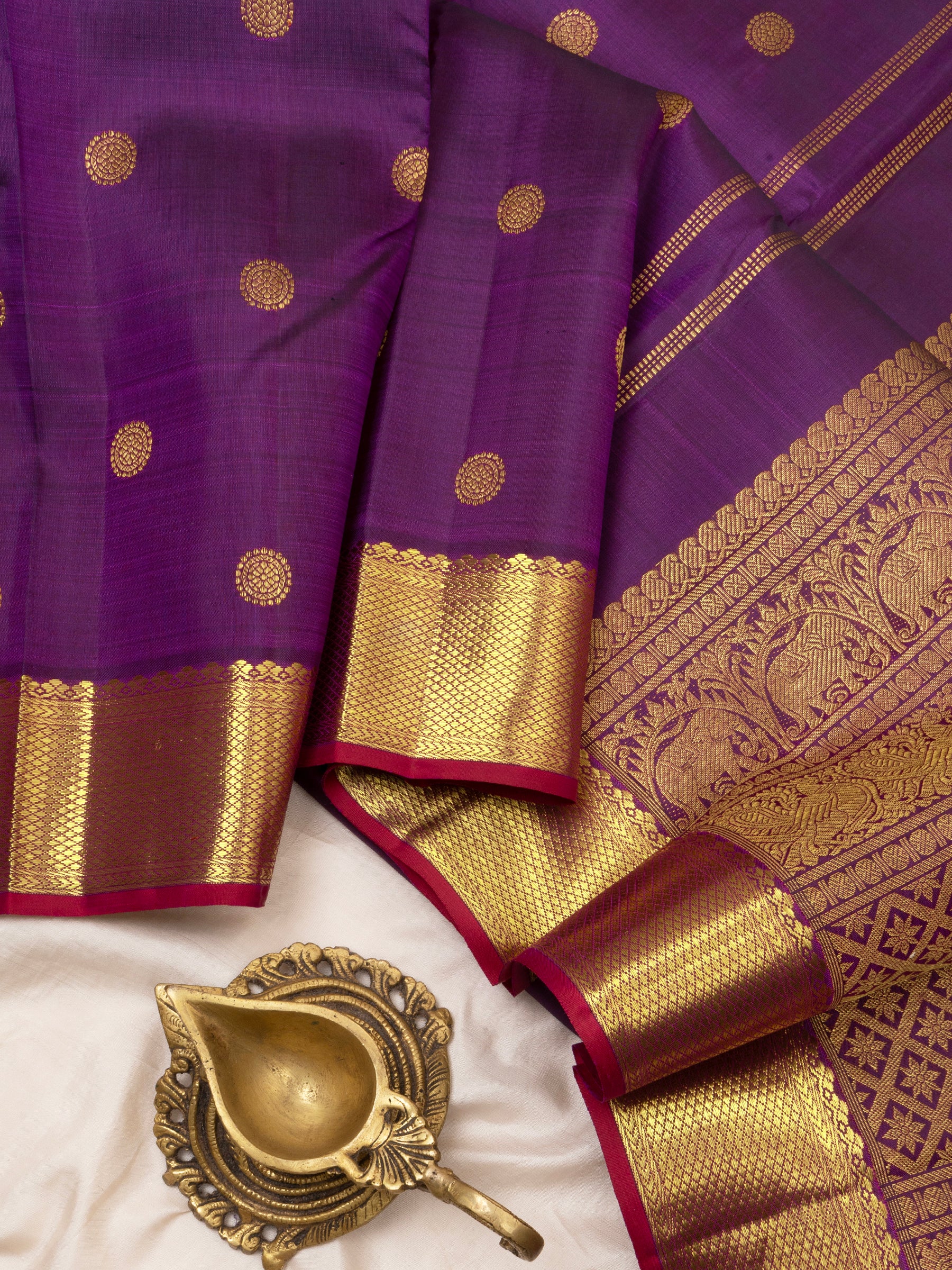 Vadamalli getti border / Kanjipuram Saree CLSA6307