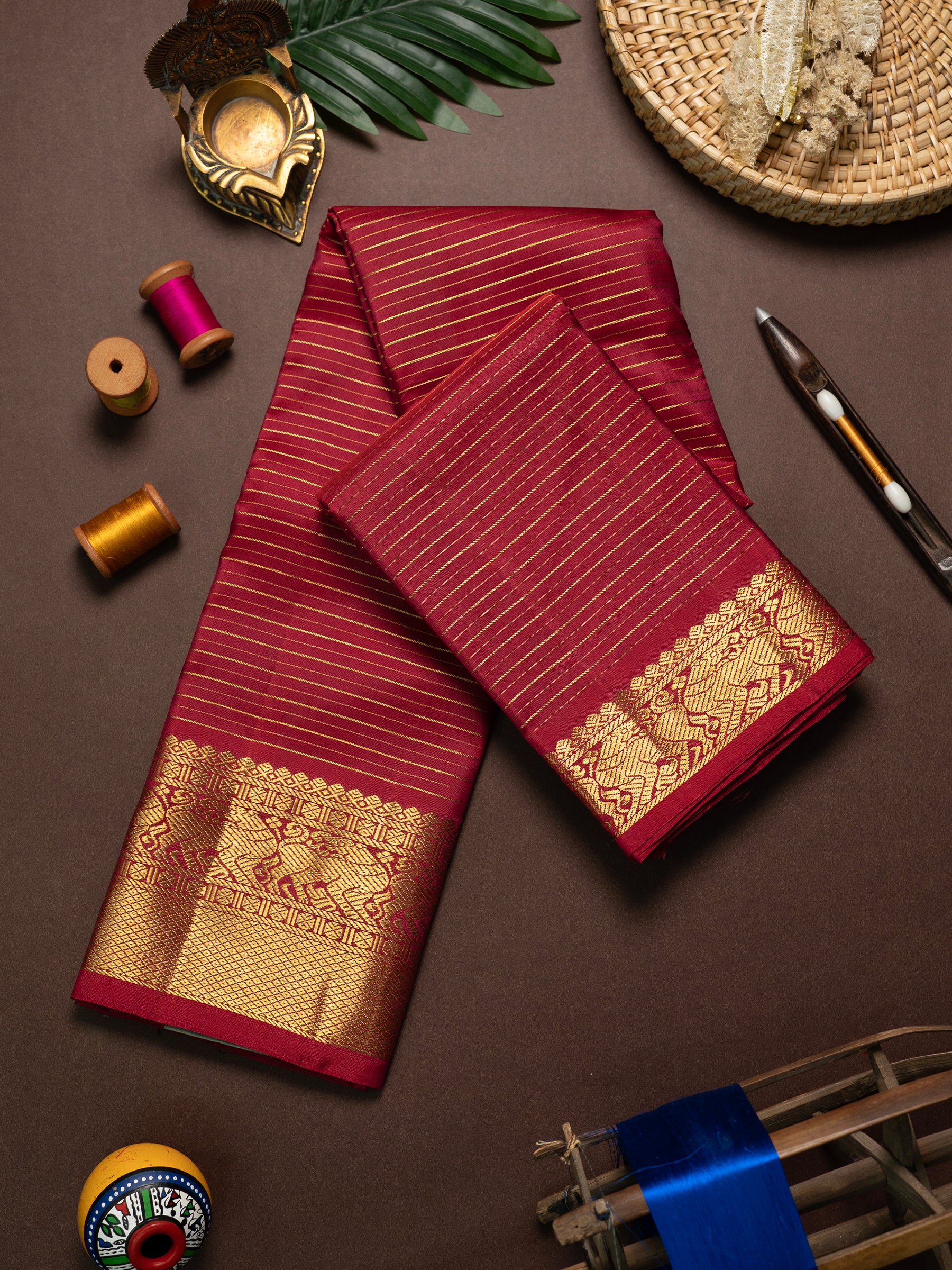 Vintage araku veldhari Kanjipuram Silk Saree CLSA6369