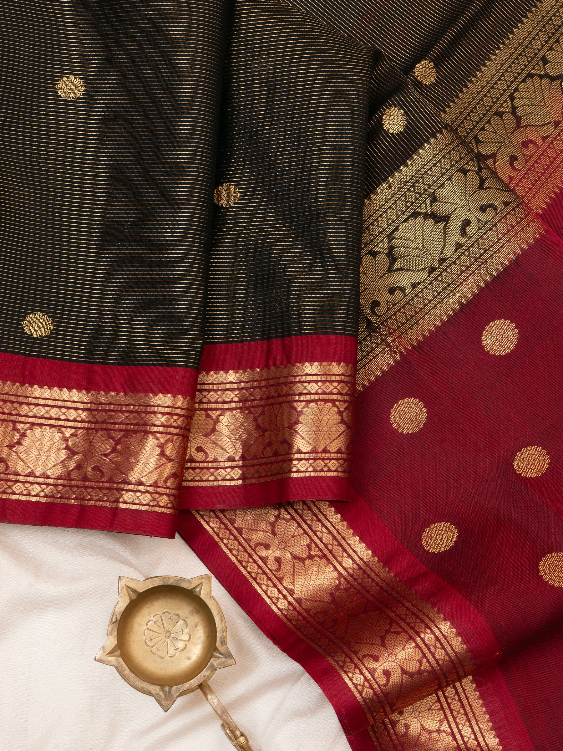 Black and red vairaoosi / Premium Silk Cotton Saree CLSA6430