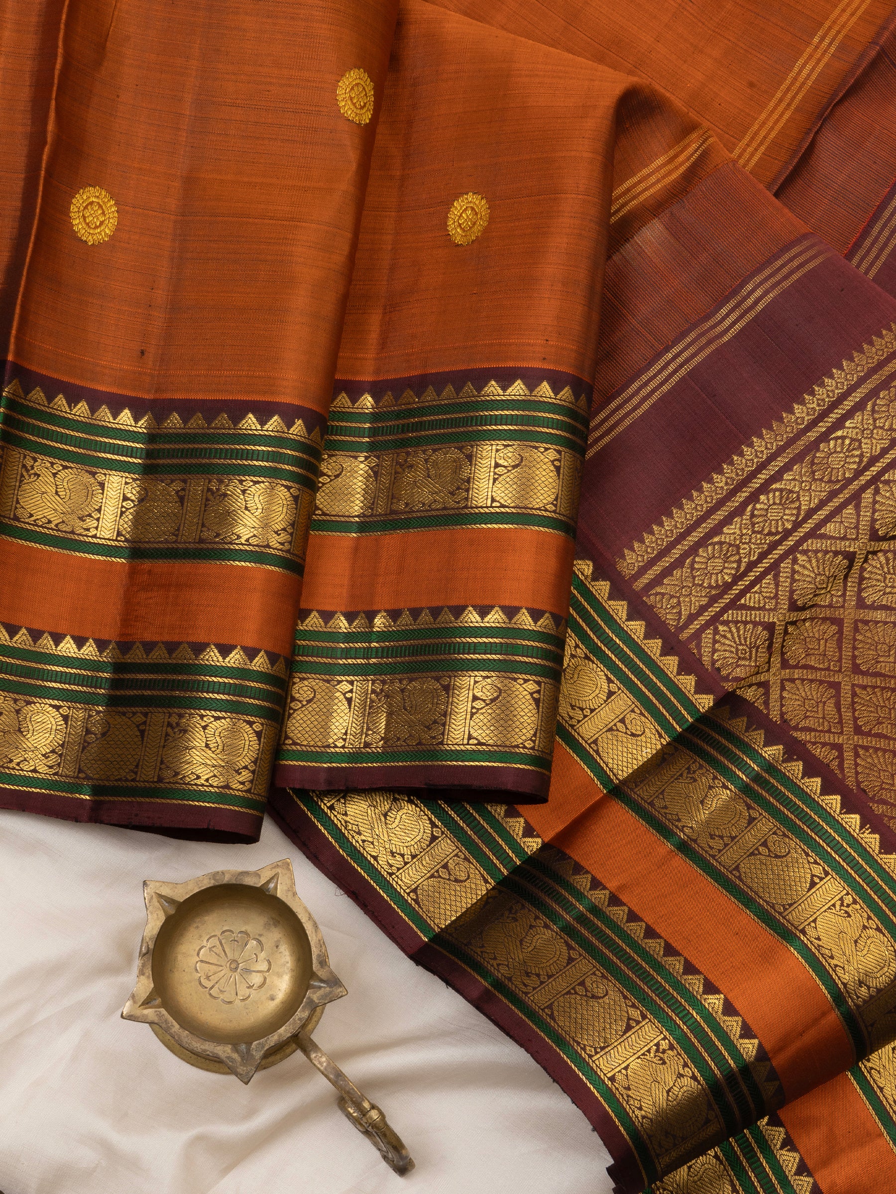 Rust retta pet / Arani Silk Saree CLSA6688