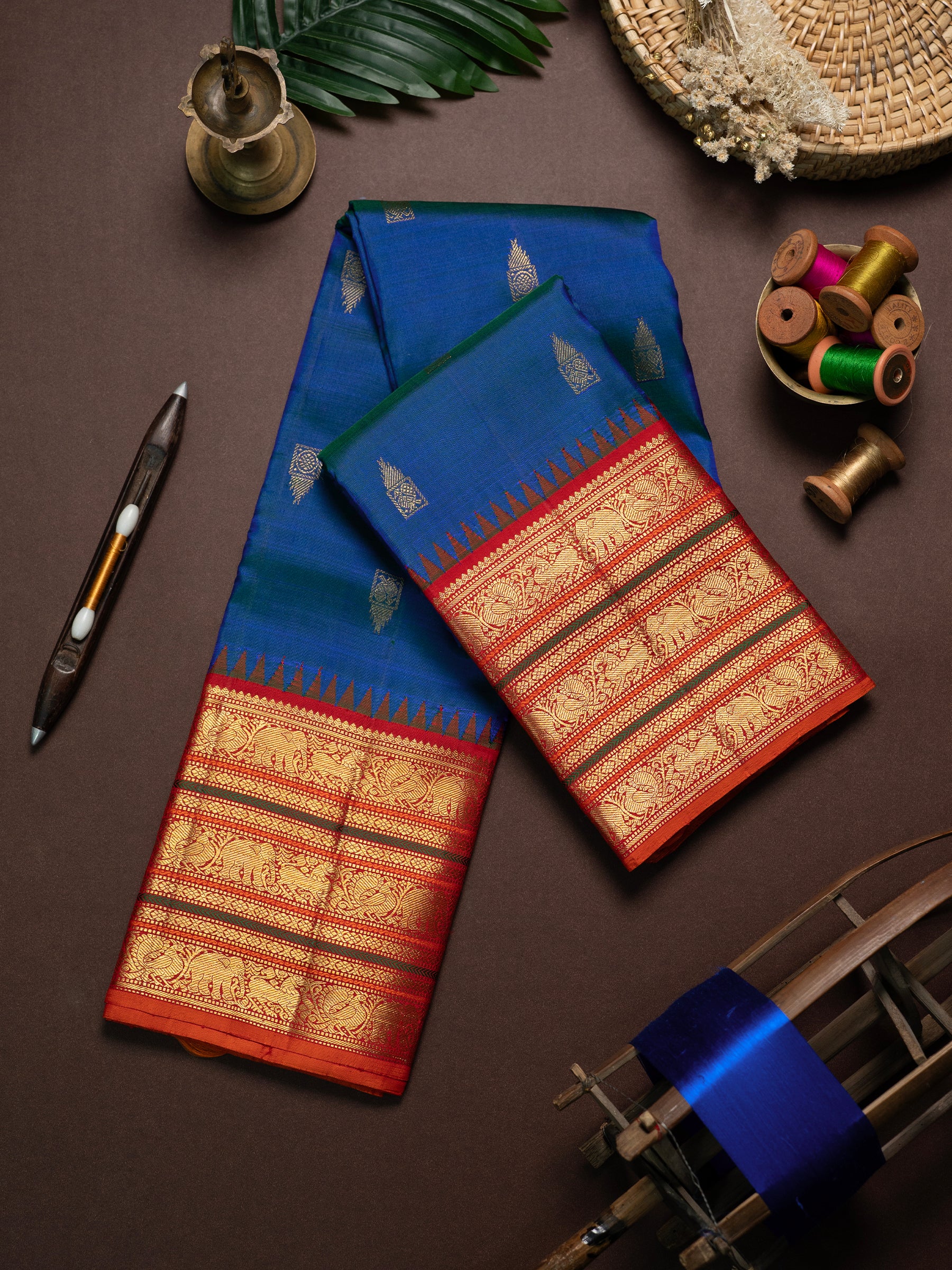 Mayilkazhuthu body and varisapet border Korvai / Kanjipuram Silk Saree CLSA