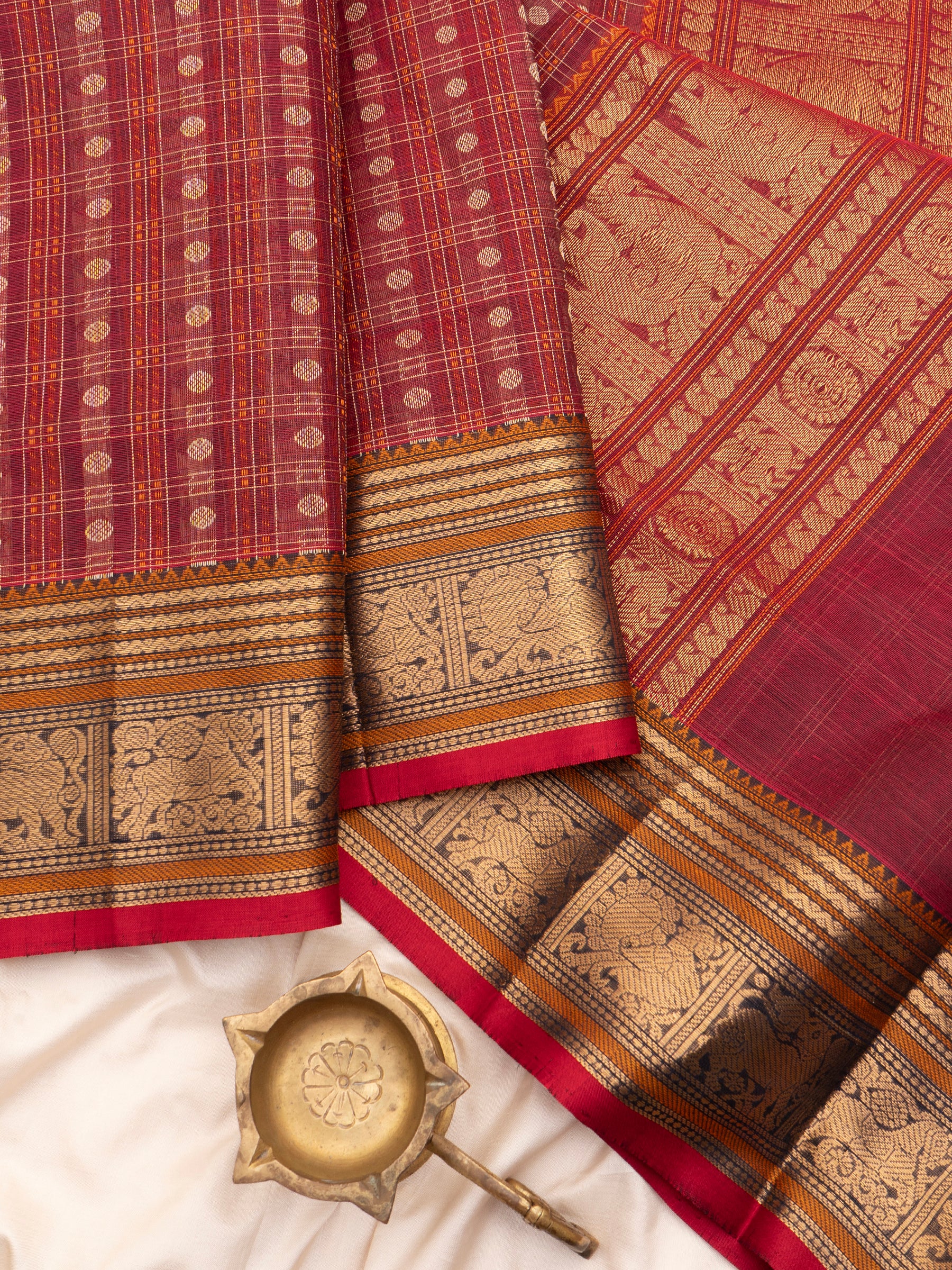 Dusky pink lakshambutta/ Silk Cotton Saree CLSA7282