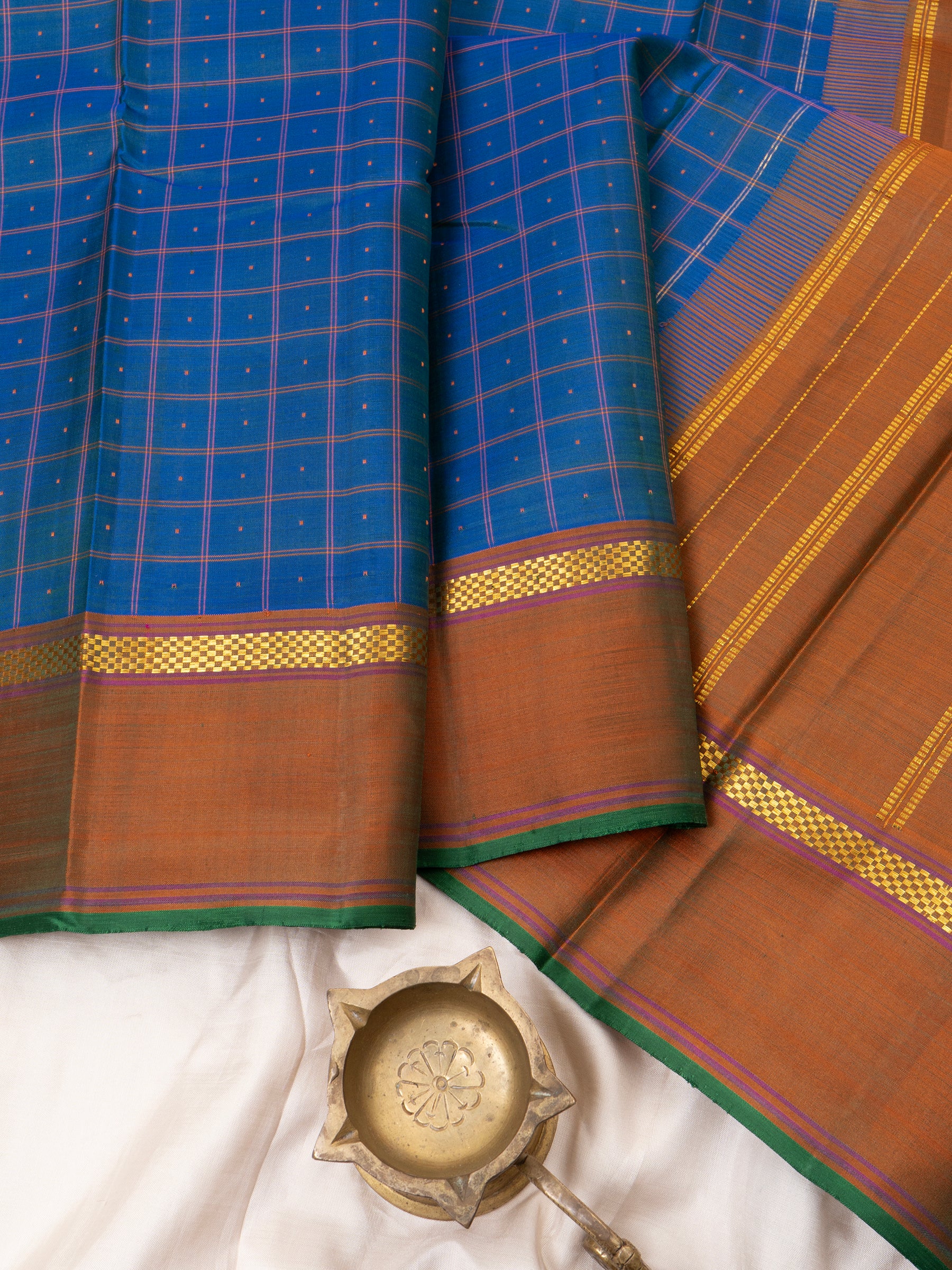 Teal blue Laksham Butta /Arani Silk Saree CLSA7489