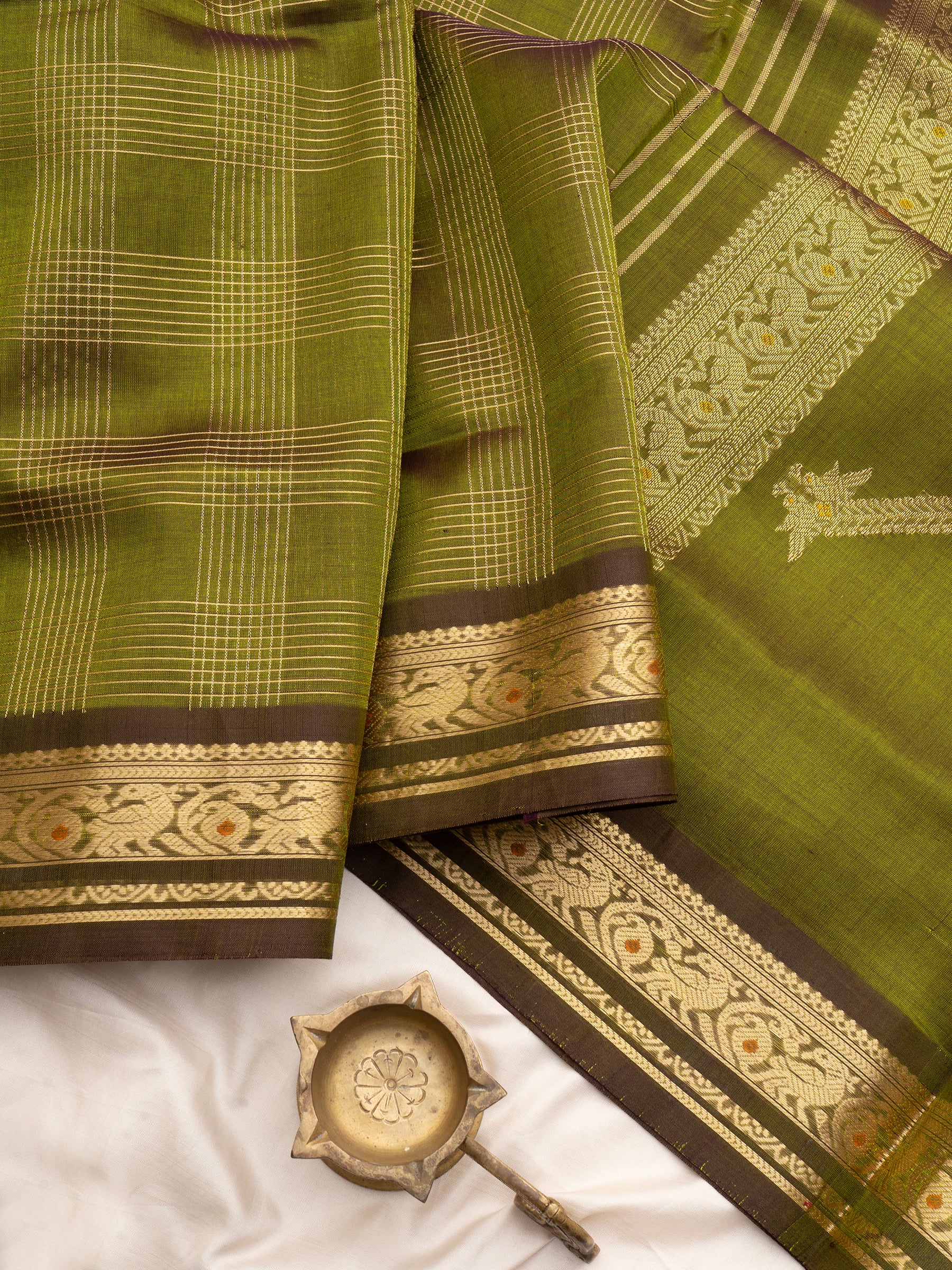 Green vintage kattam / Silk Cotton Saree CLSA7988