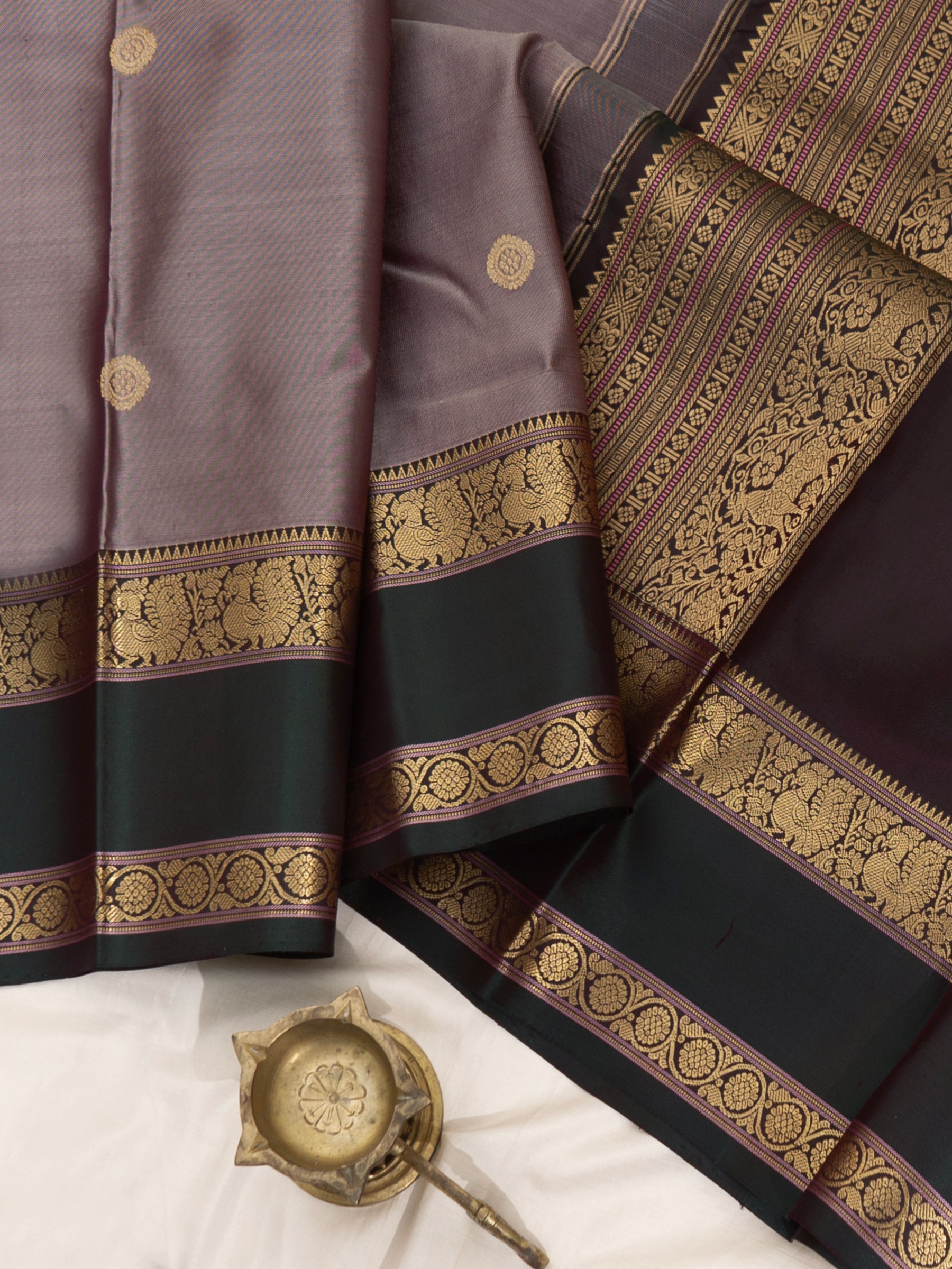 Grey shot green - exclusive unique pallu Special Edition Silk CLSA8374