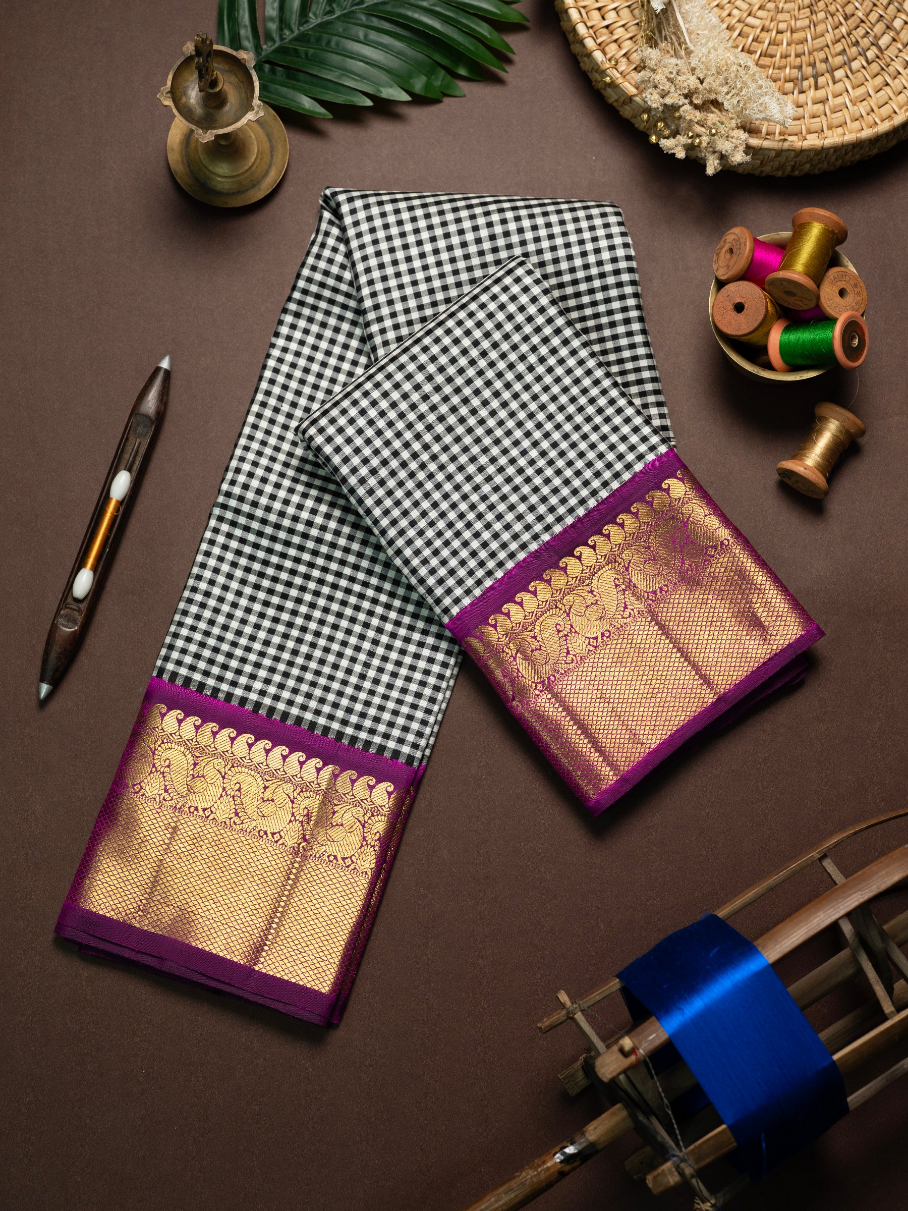 Kasa kasa kattam Korvai / Kanjipuram Silk Saree CLSA9317