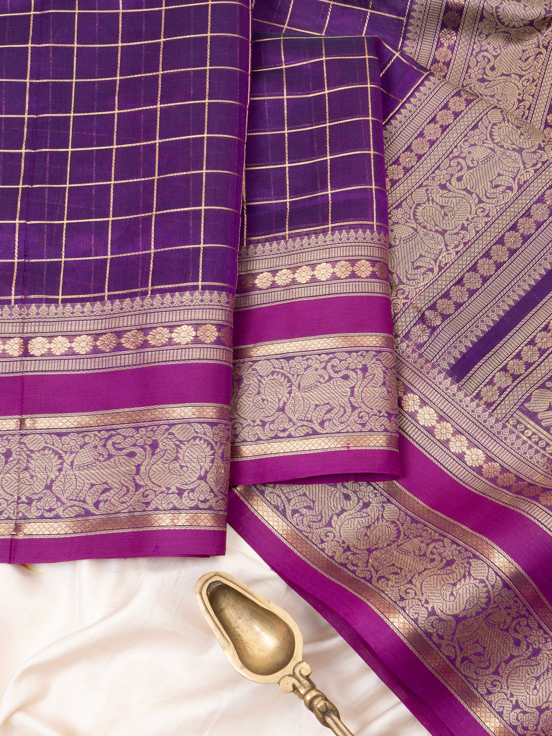 Purple kattam / Silk Cotton Saree CLSA9692