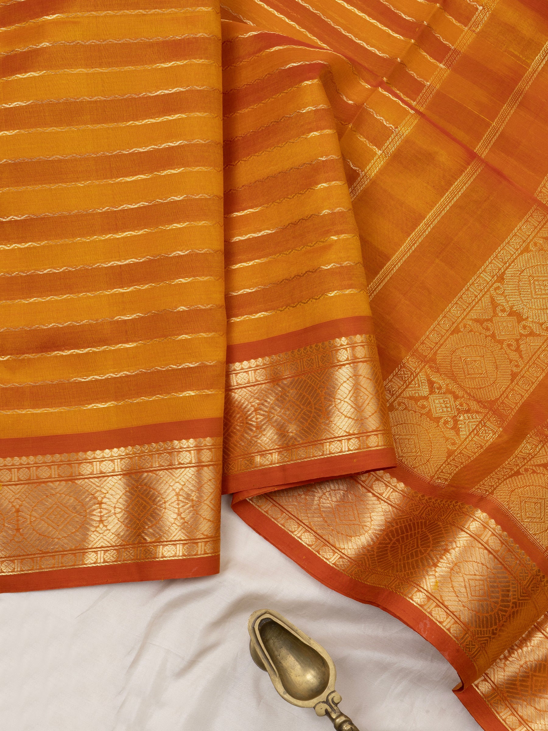 Rustic orange veldhari / Premium Silk Cotton Saree CLSA9745