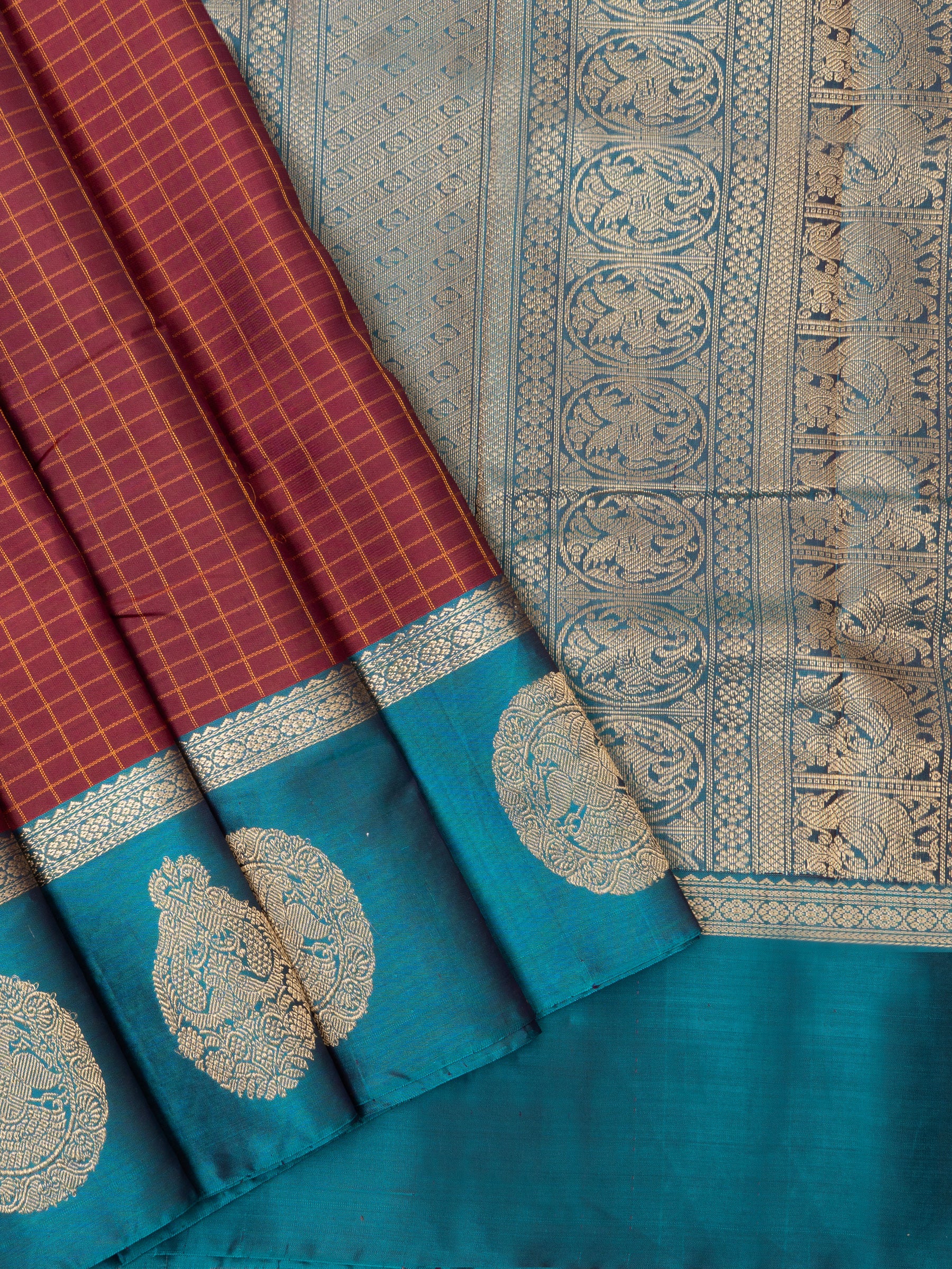Deep Araku and rama green border butta/ special edition kanjipuram silk CLSA983