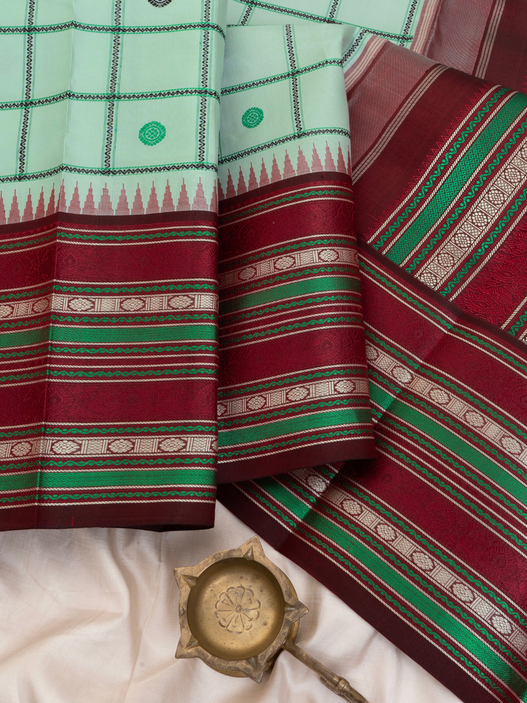 Pastel green kattam butta thread work/ Special Edition Silk CLSA9851