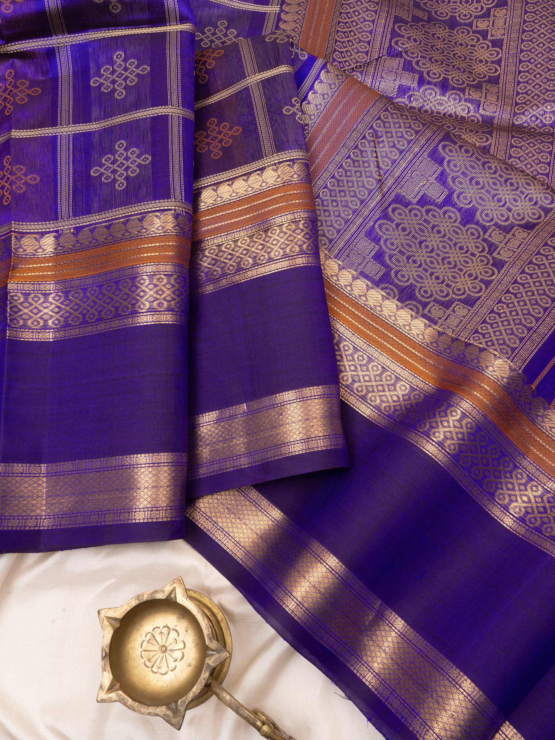 Purple kattam kolam butta / Silk Cotton Saree CLSA5243