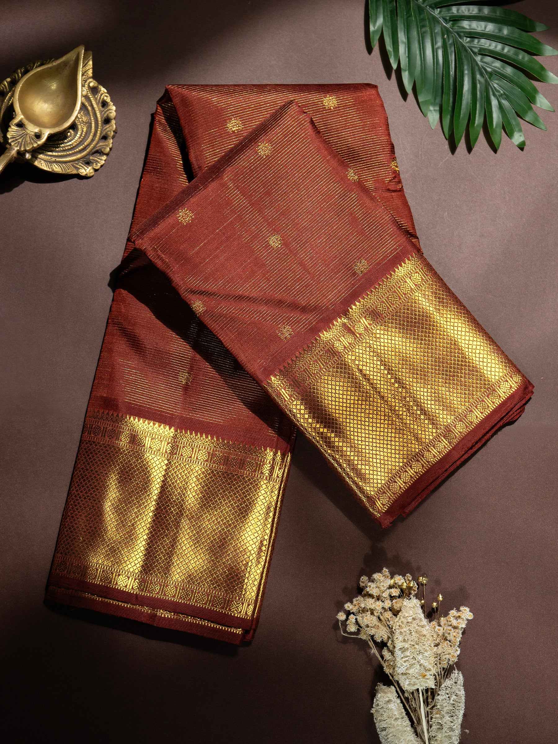 Chocolate brown Vairaoosi /Kanjipuram Silk Saree CLSA7733