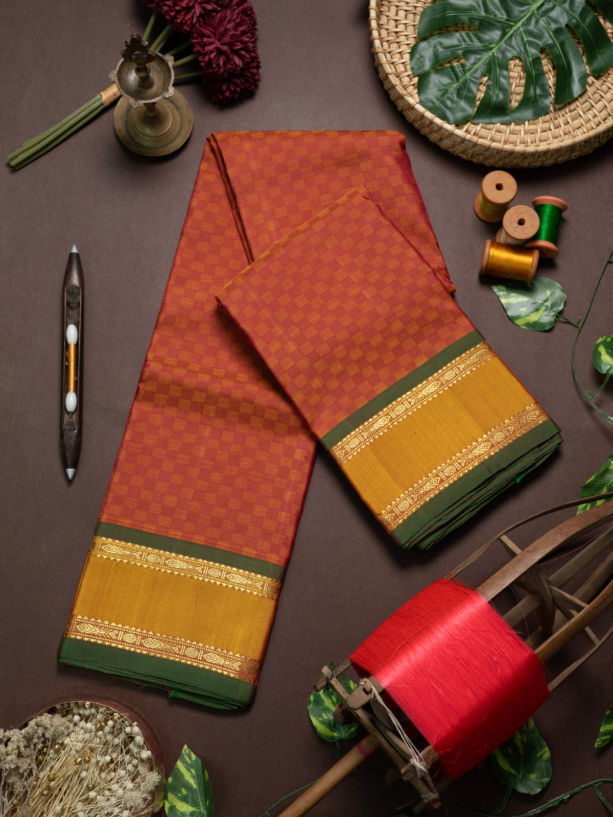 Paimadi rettapet border/ Kanjipuram Silk Saree CLSA9995