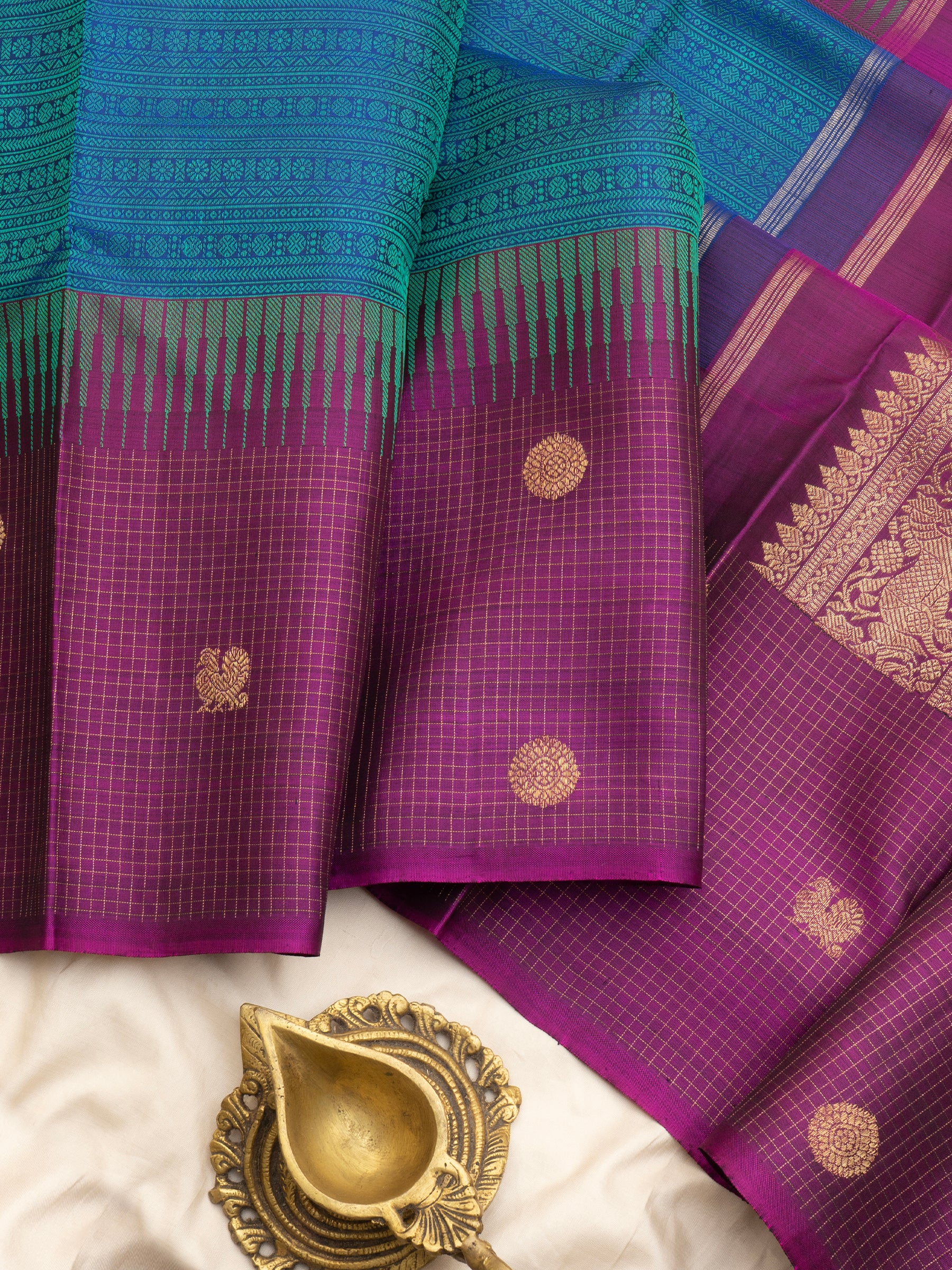 Veldhari Thread work Kanjipuram Silk Saree CLSA