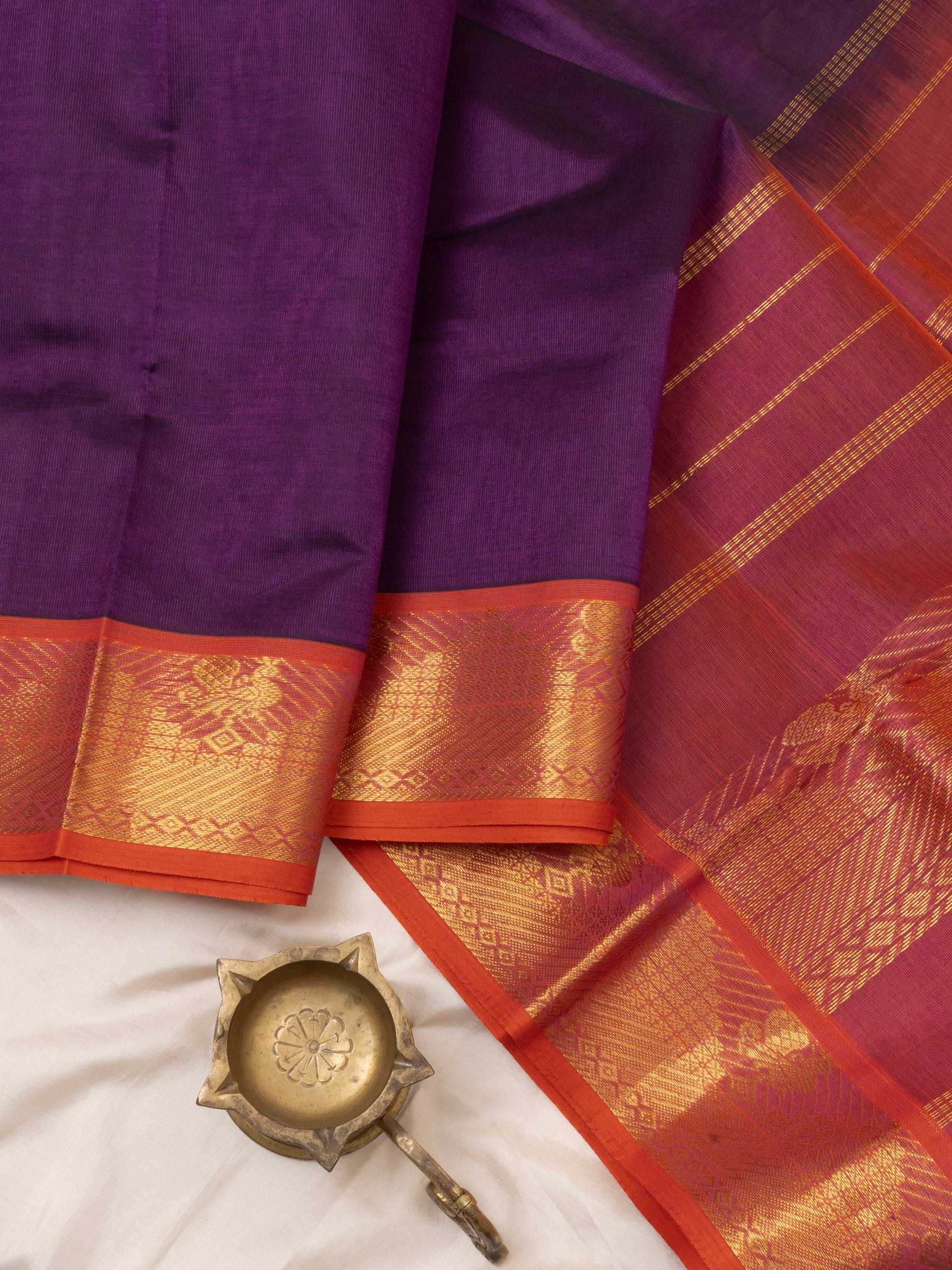 Vadamalli and dusky pink/ Silk Cotton Saree CLSA6051