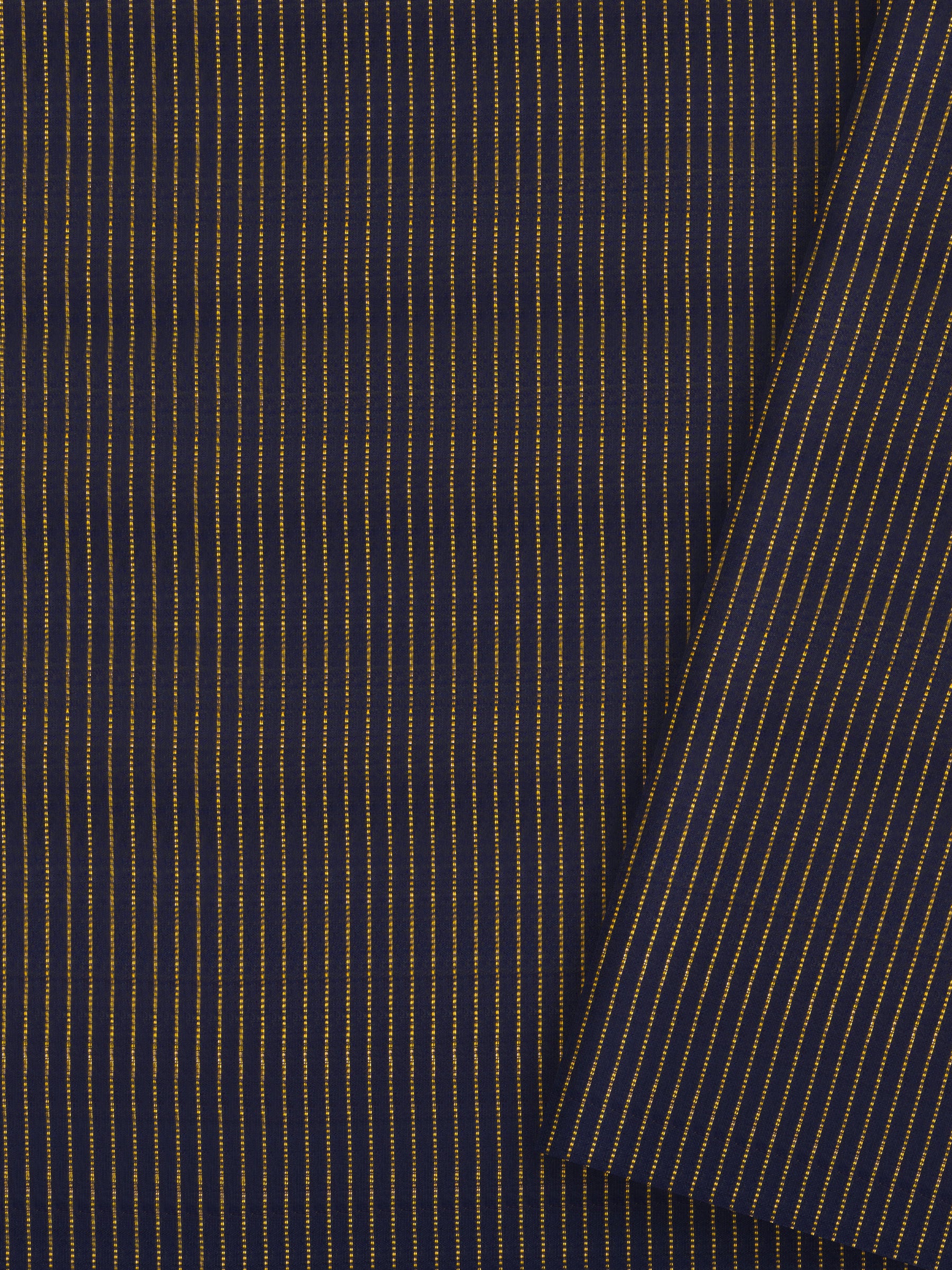 Dark blue zari stripes / blouse fabric