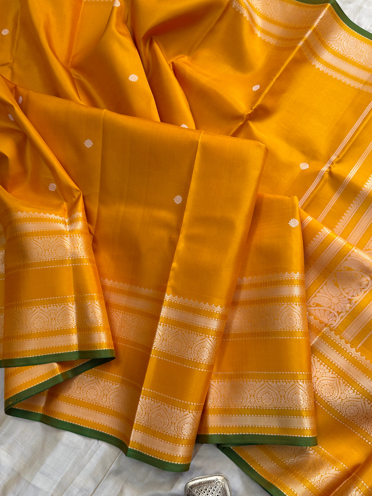 Mustard Yellow thread border and butta / Special Edition Silk CLSA11870