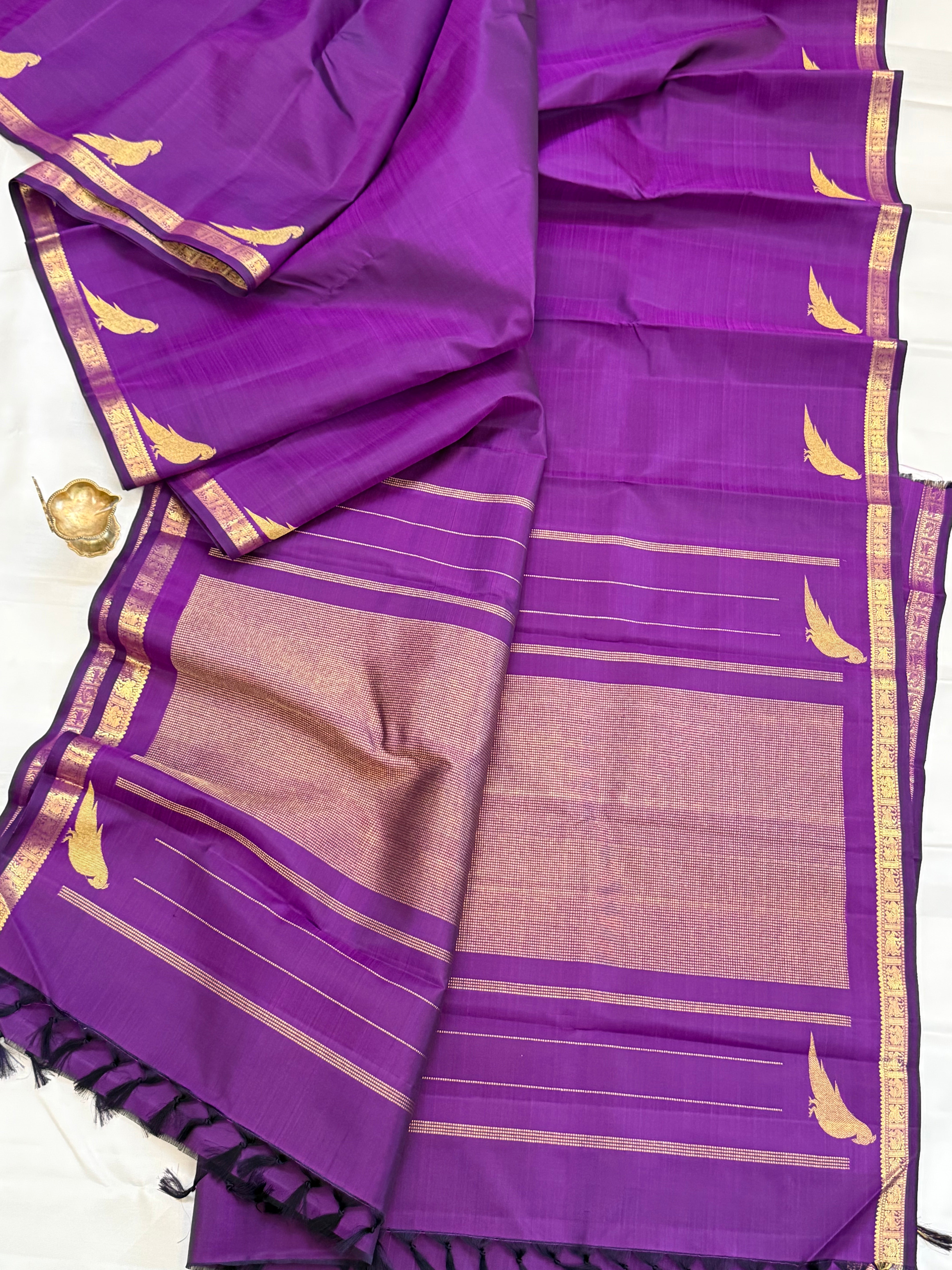Purple Kili border 2g Kanjipuram silk CLSA11021