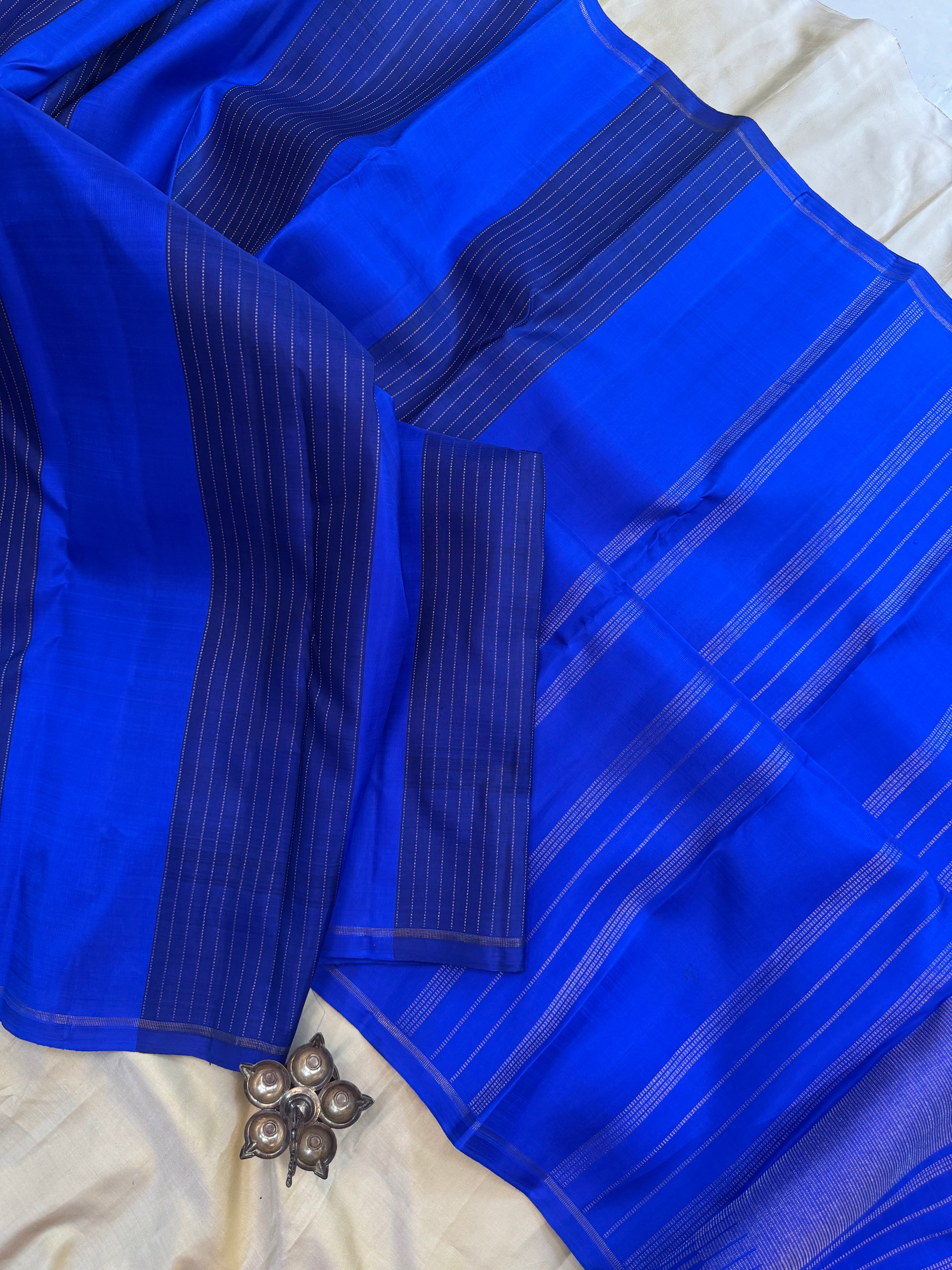 Concept saree blue band kanjipuram silk