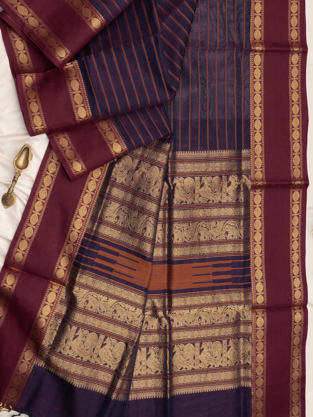 Blue veldhari /Silk Cotton Saree CLSA10191