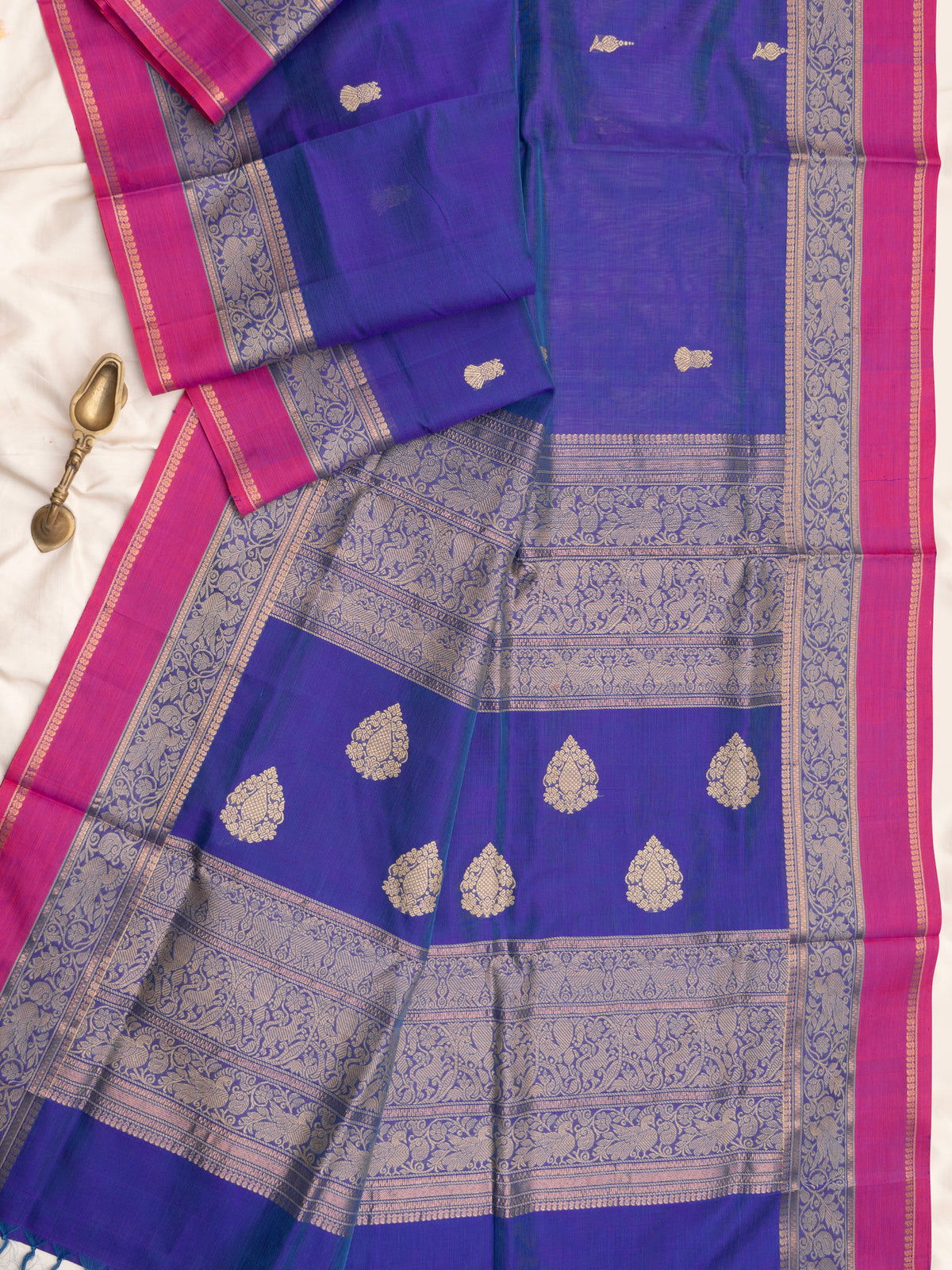 Blue thread butta/Silk Cotton Saree CLSA10199