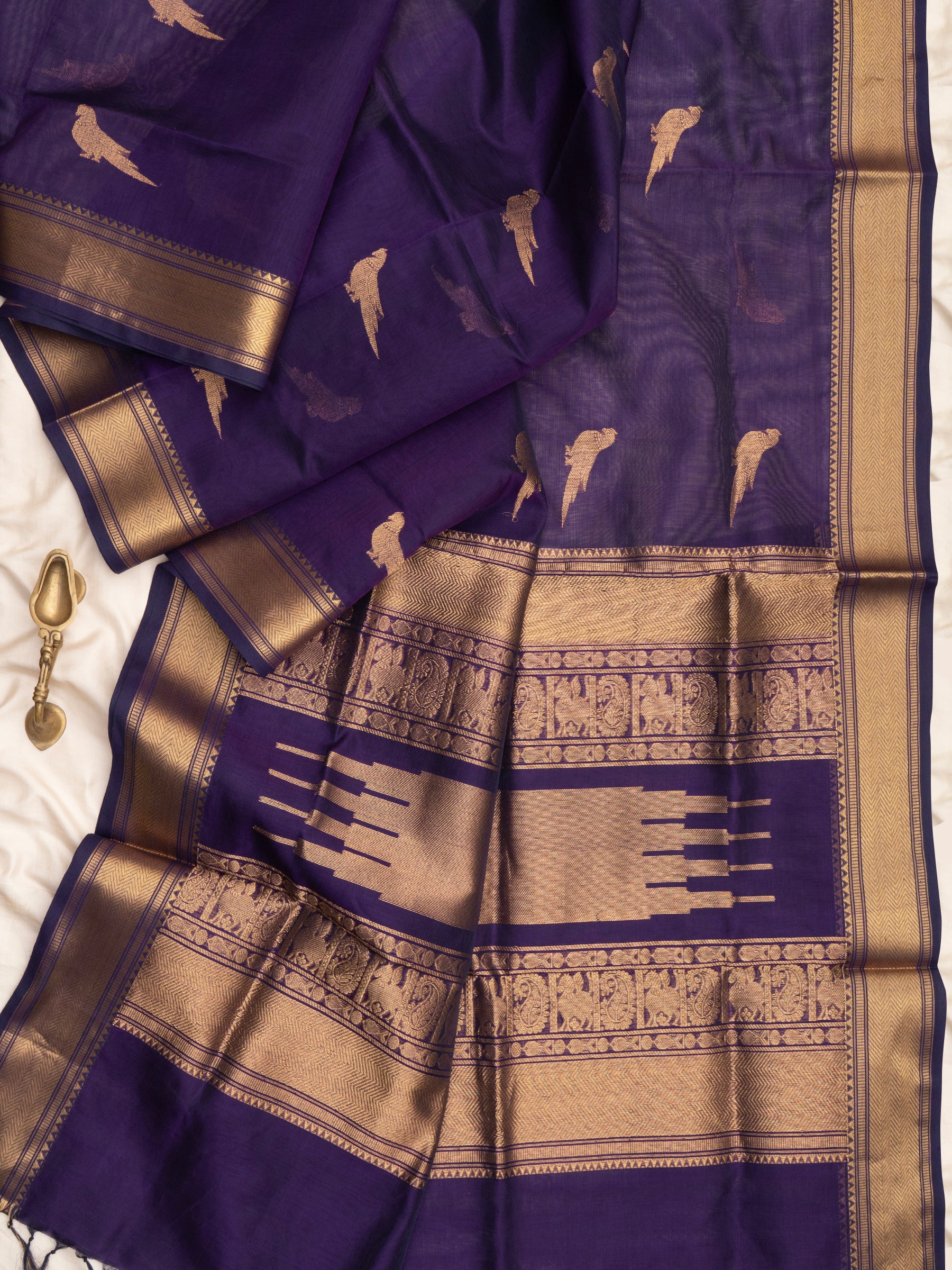 Deep violet body kili butta/ Silk Cotton CLSA10229